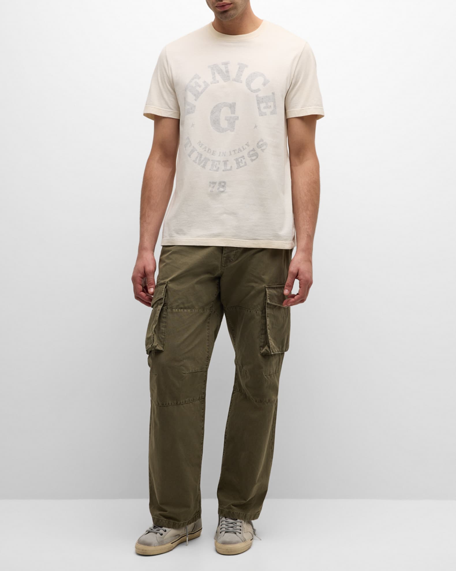 Golden Goose Men's Journey Garment-Dyed Cotton Cargo Pants