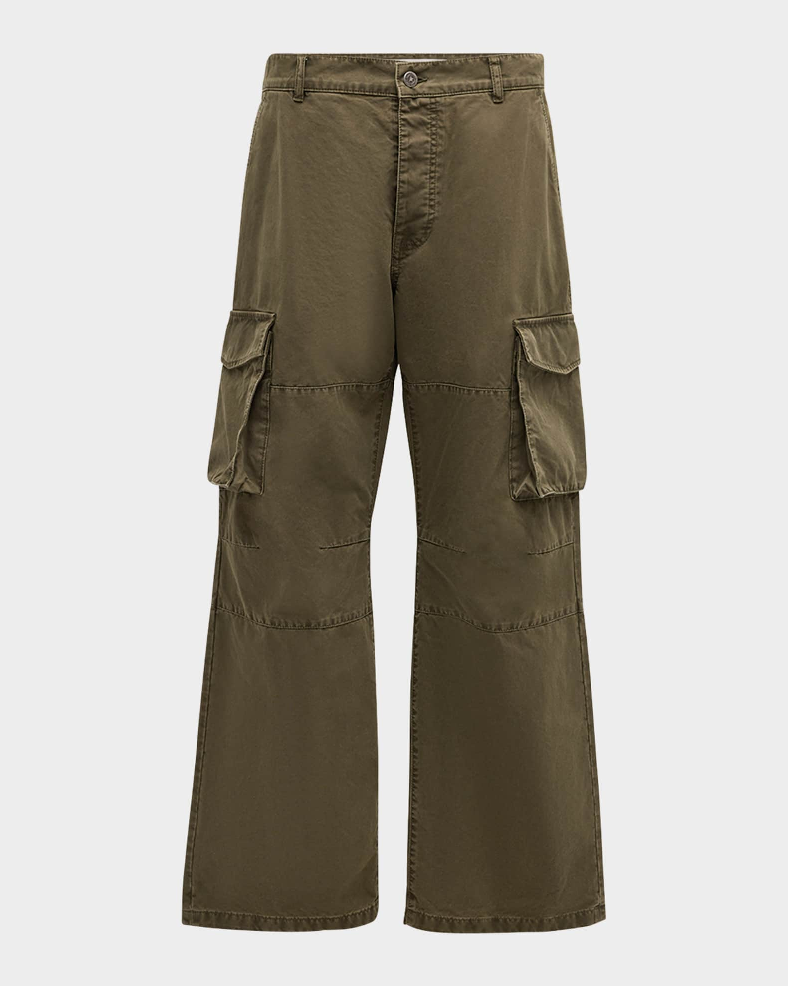 Rock Chain-Embellished Cotton Cargo Pants