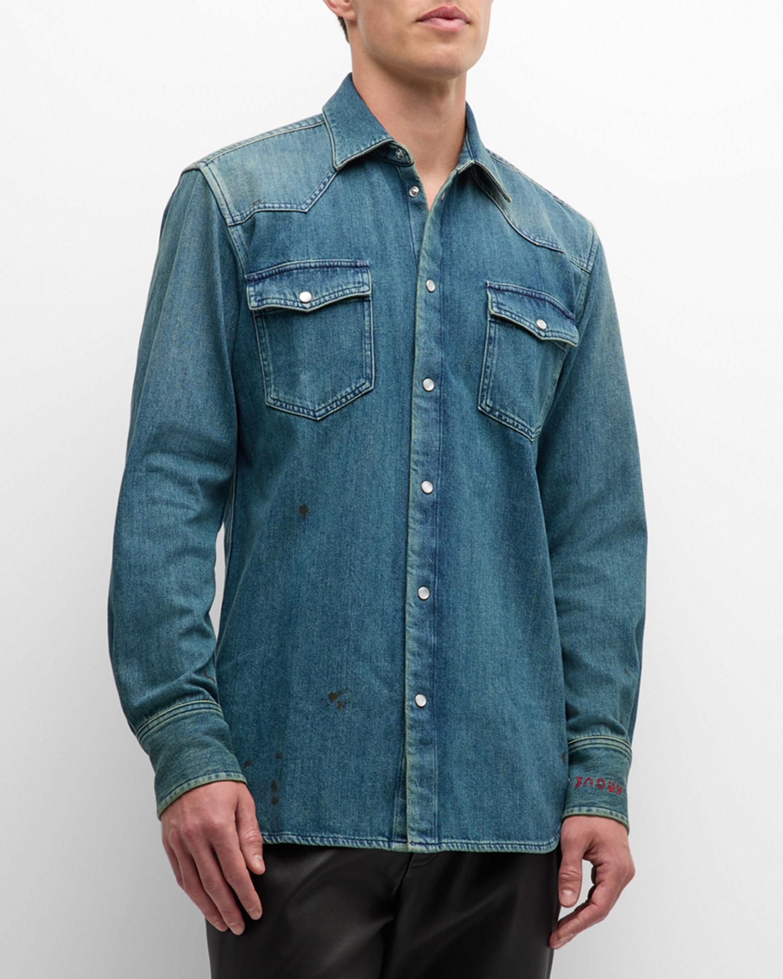dirty dress shirt BLACK8MOB Dirty Fit Distressed Pocket Shirt