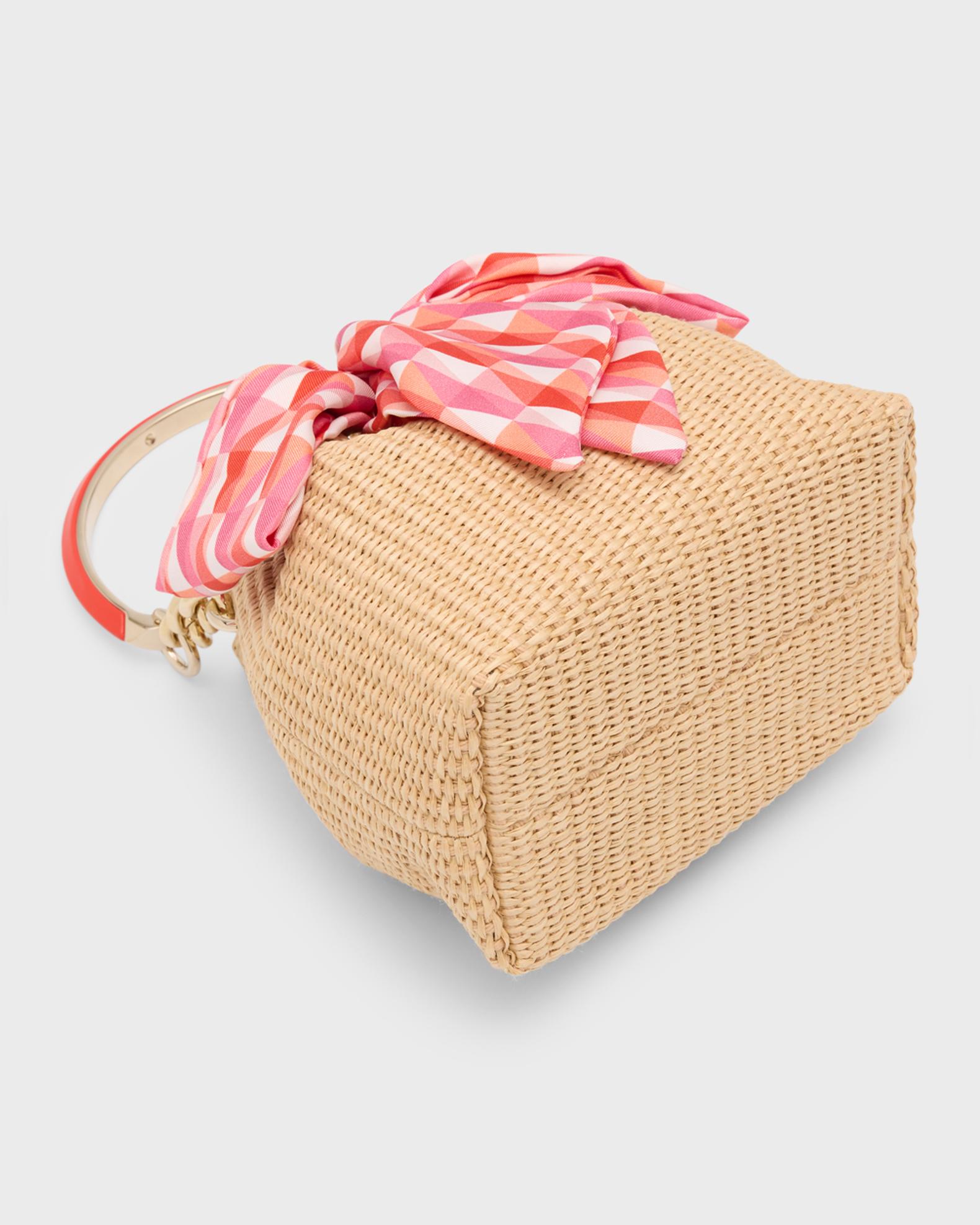 Jimmy Choo Bon Bon Bow Raffia Bucket Bag | Neiman Marcus