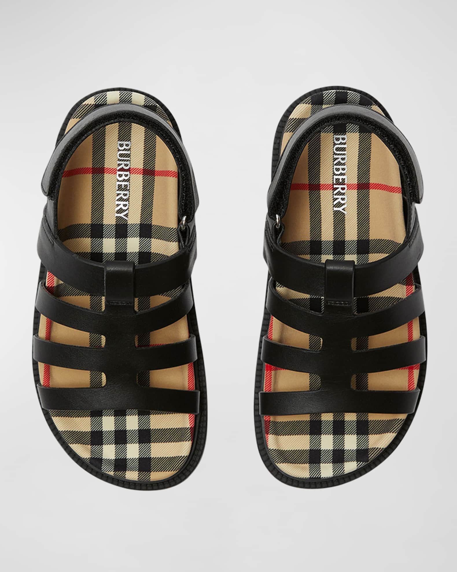 Burberry Girl s K1 Sam Leather Sandals Black Size 3 Child