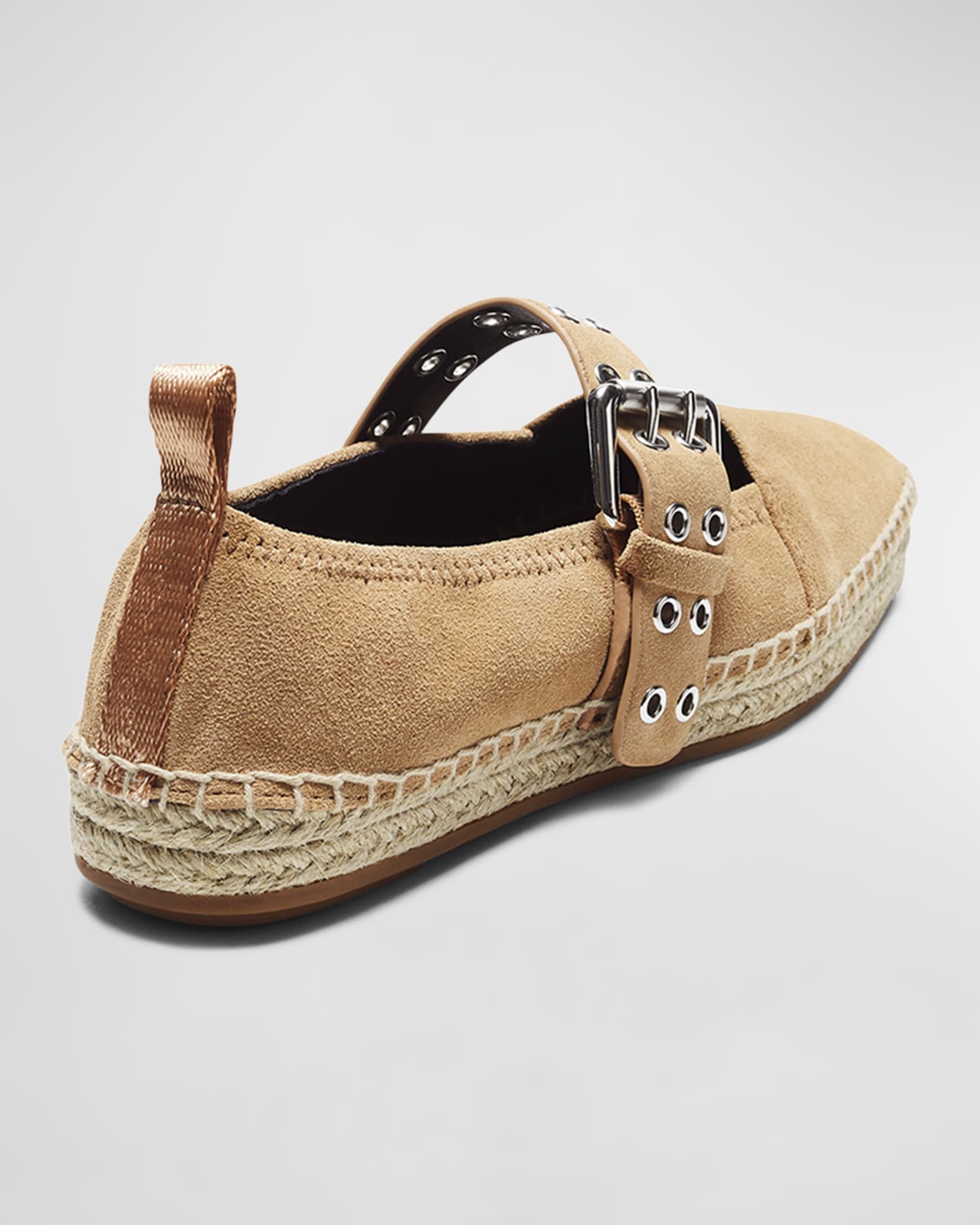 PRADA 26S MARY JANE ESPADRILLES SHOES IN BROWN SUEDE WITH LOGO