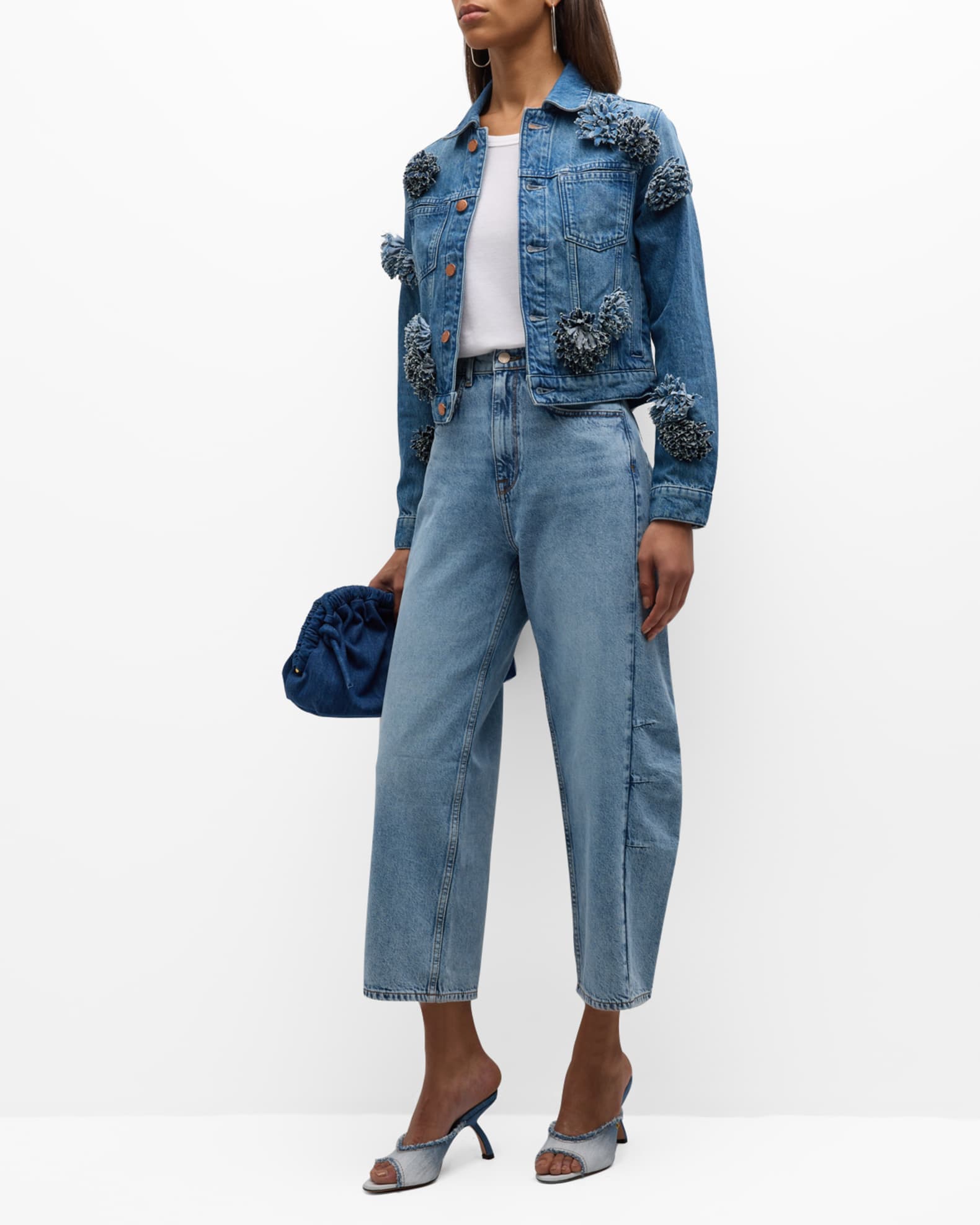 Triarchy Ms. Jones Floret Classic Denim Jacket Neiman Marcus