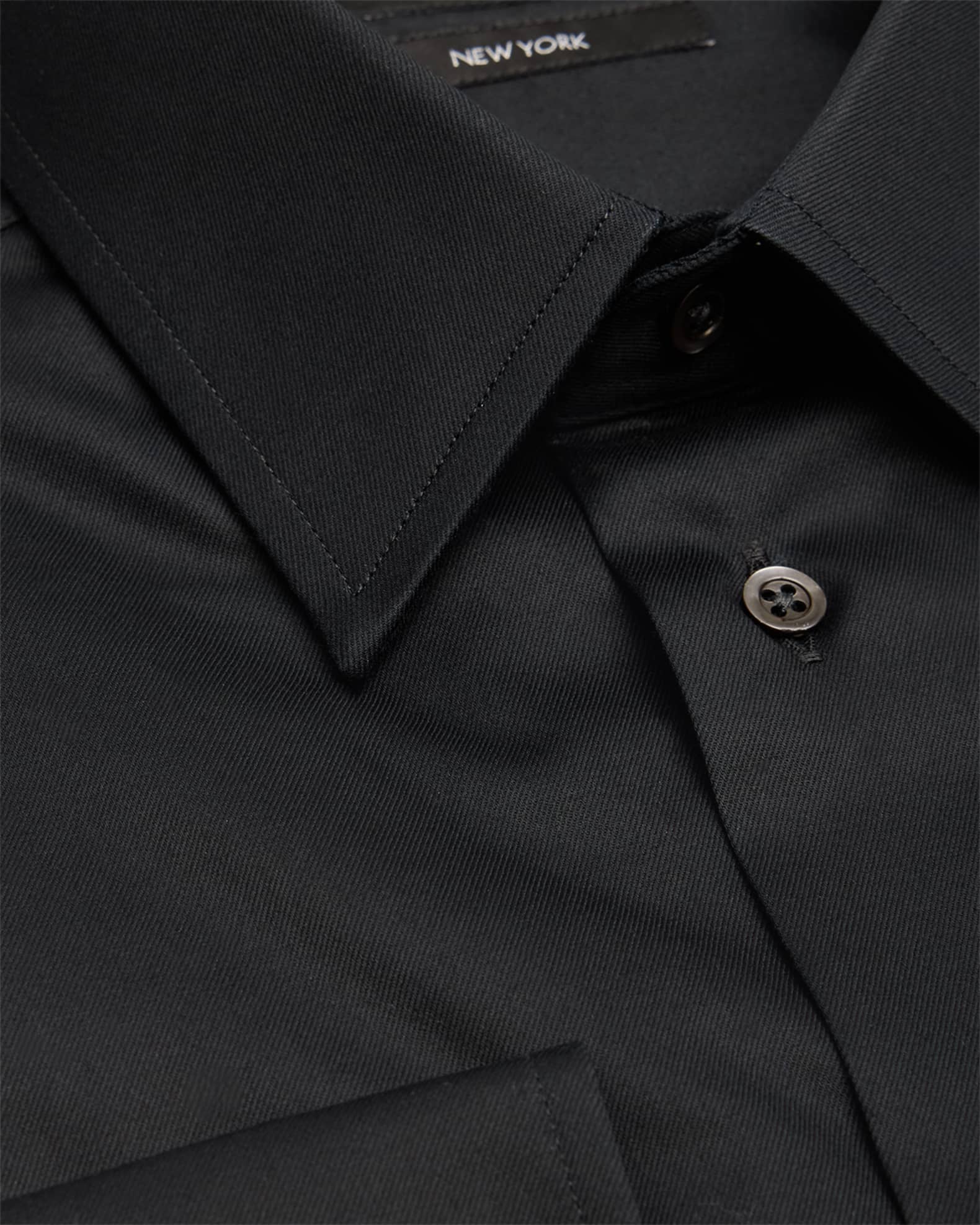 Emporio Armani Men s Cotton Stretch French Cuff Dress Shirt Black Men s 15.5 Shirts Tops Formal Evening Dress Shirts