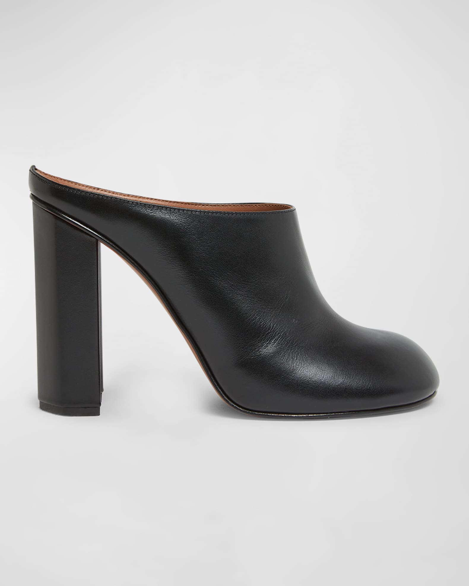 Leather Block-Heel Mules