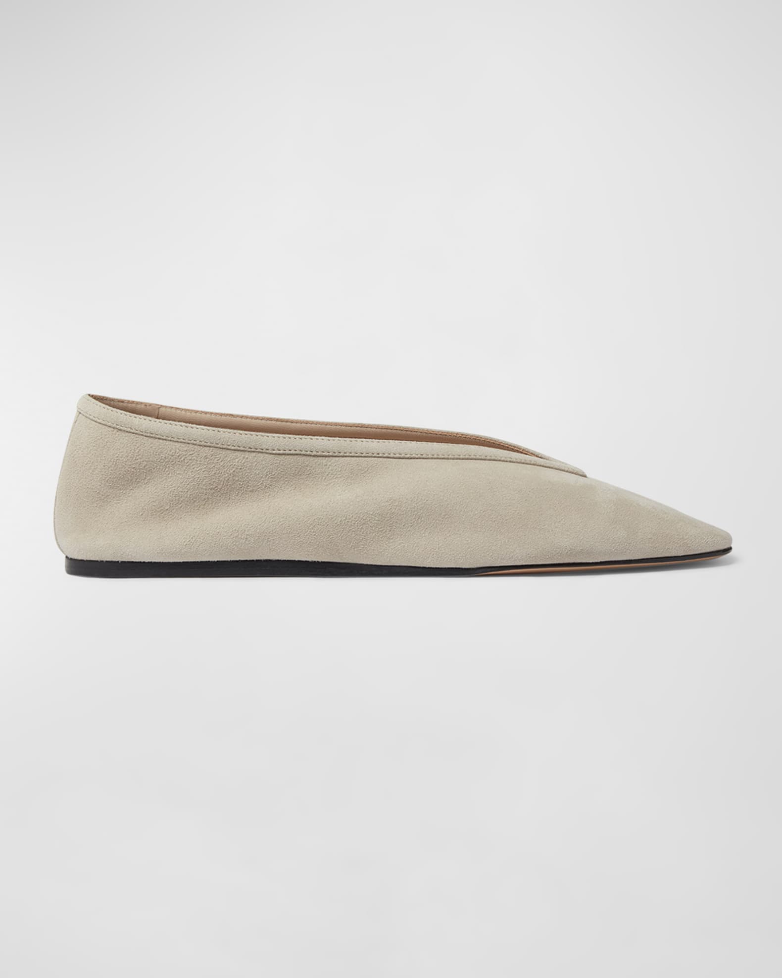 LE MONDE BERYL, Luna Almond Toe Leather Ballerina Flats