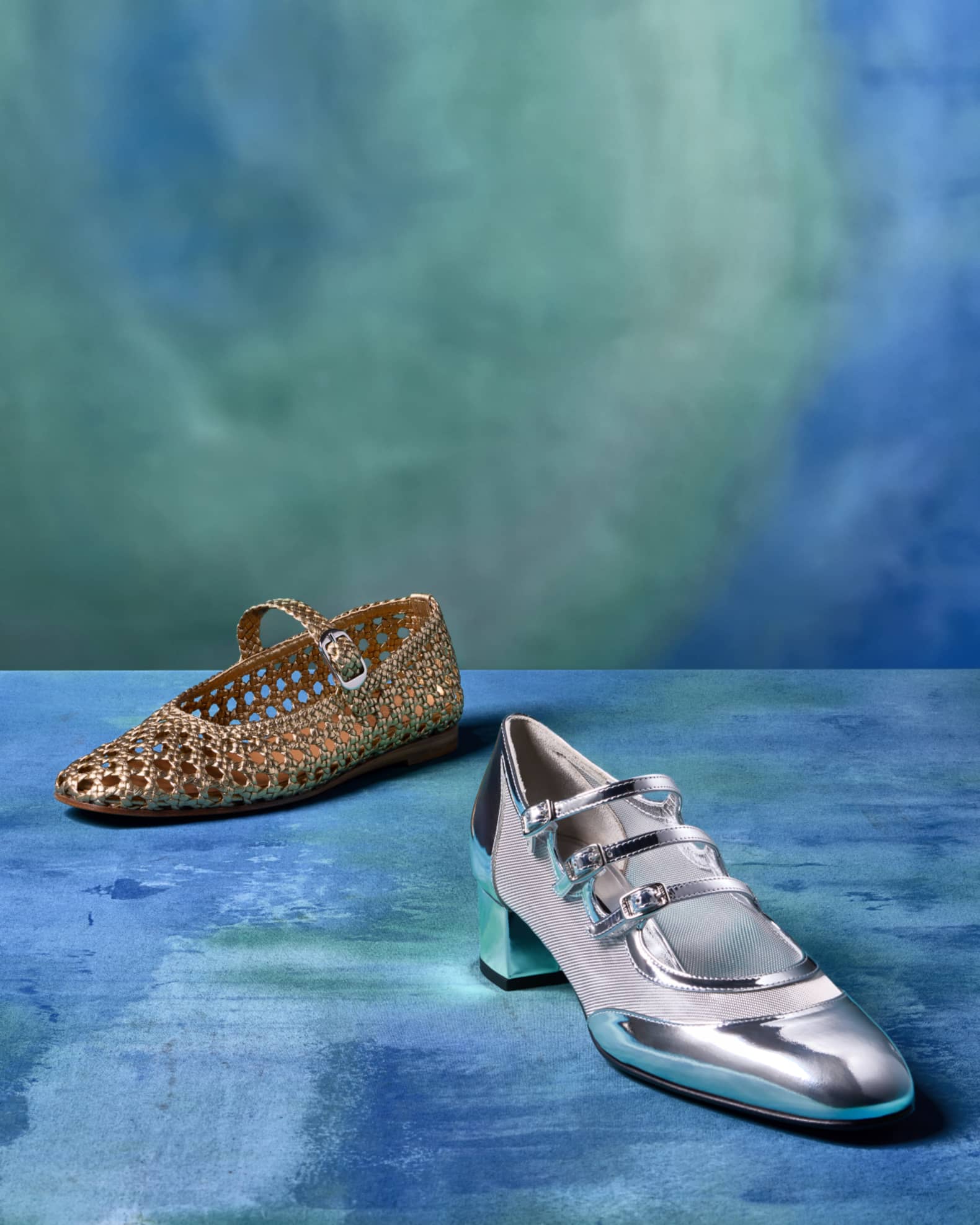 Le Monde Beryl Woven Leather Mary Jane Ballerina Flats