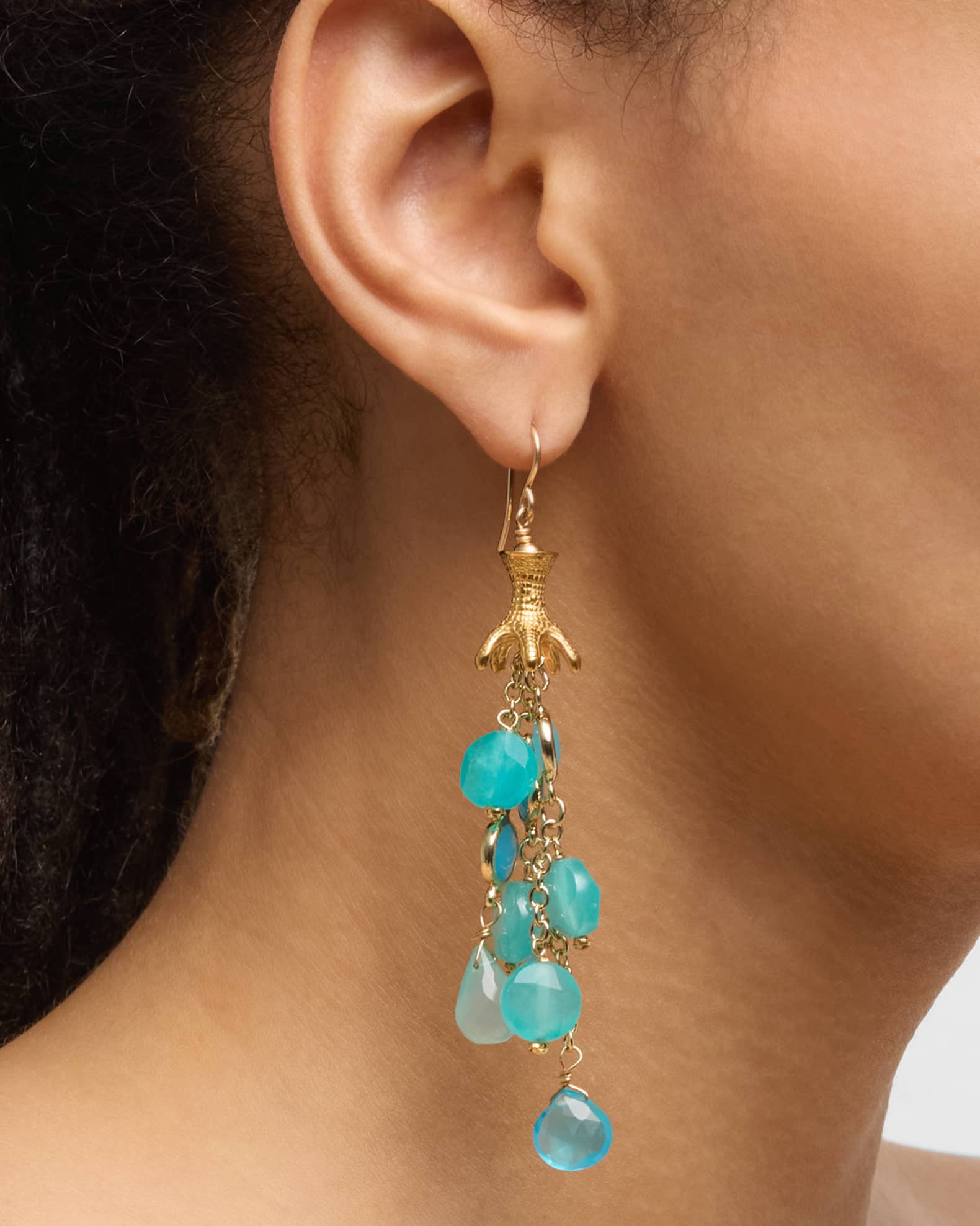 Blue Chalcedony Cascading Earrings 1