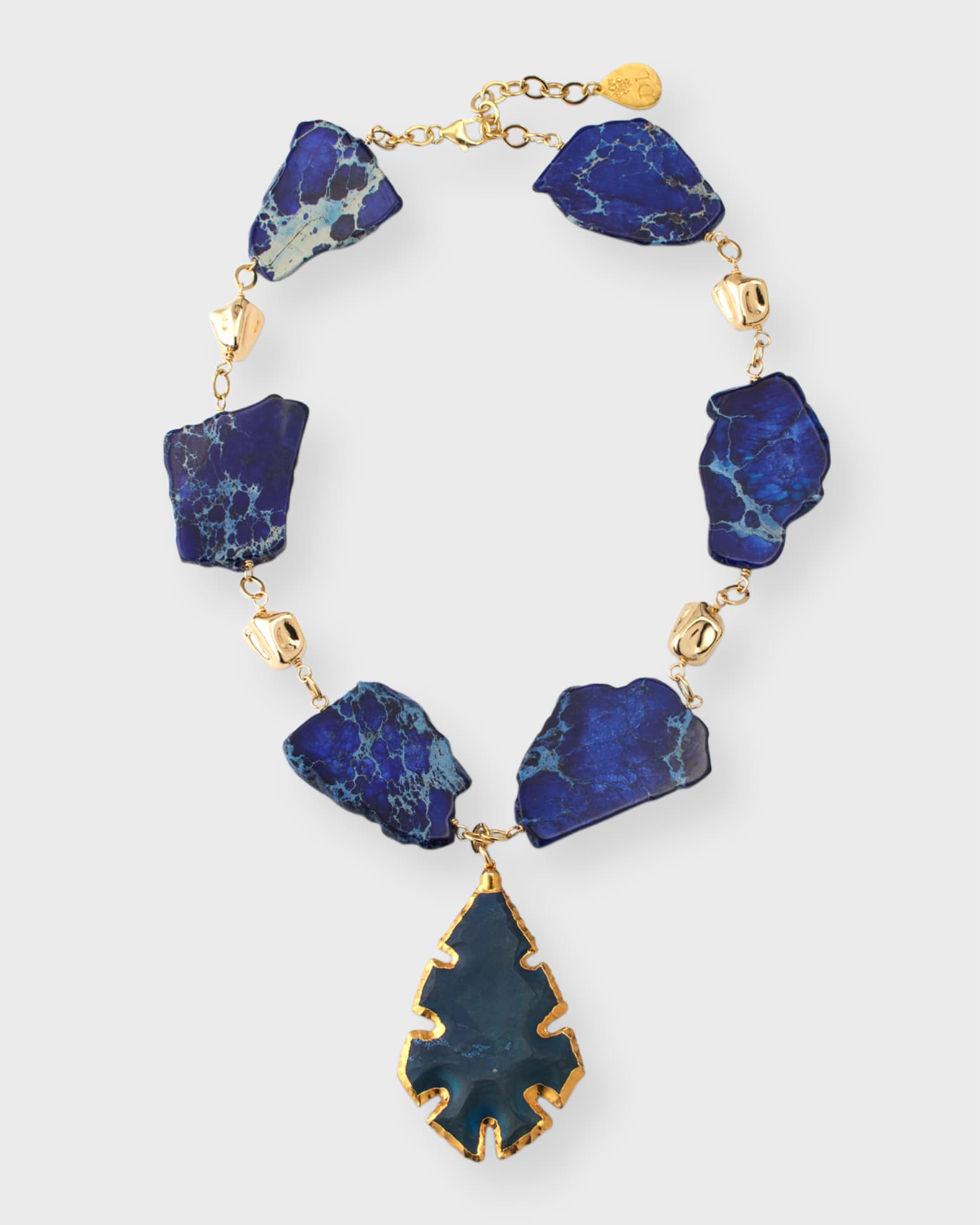 Carved Blue Pendant Necklace 0