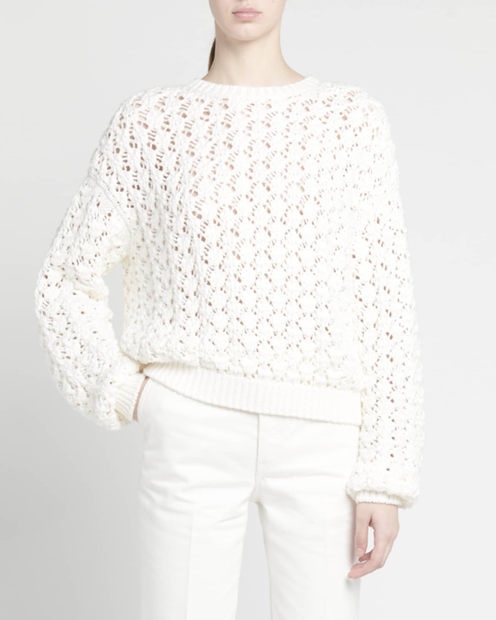 Loro Piana Nikko Open-Knit Crewneck
