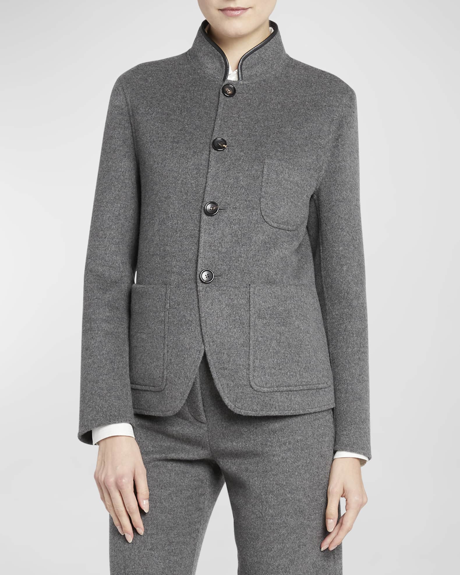 Loro Piana Spagna Cashmere Single-Breasted Jacket | Neiman Marcus