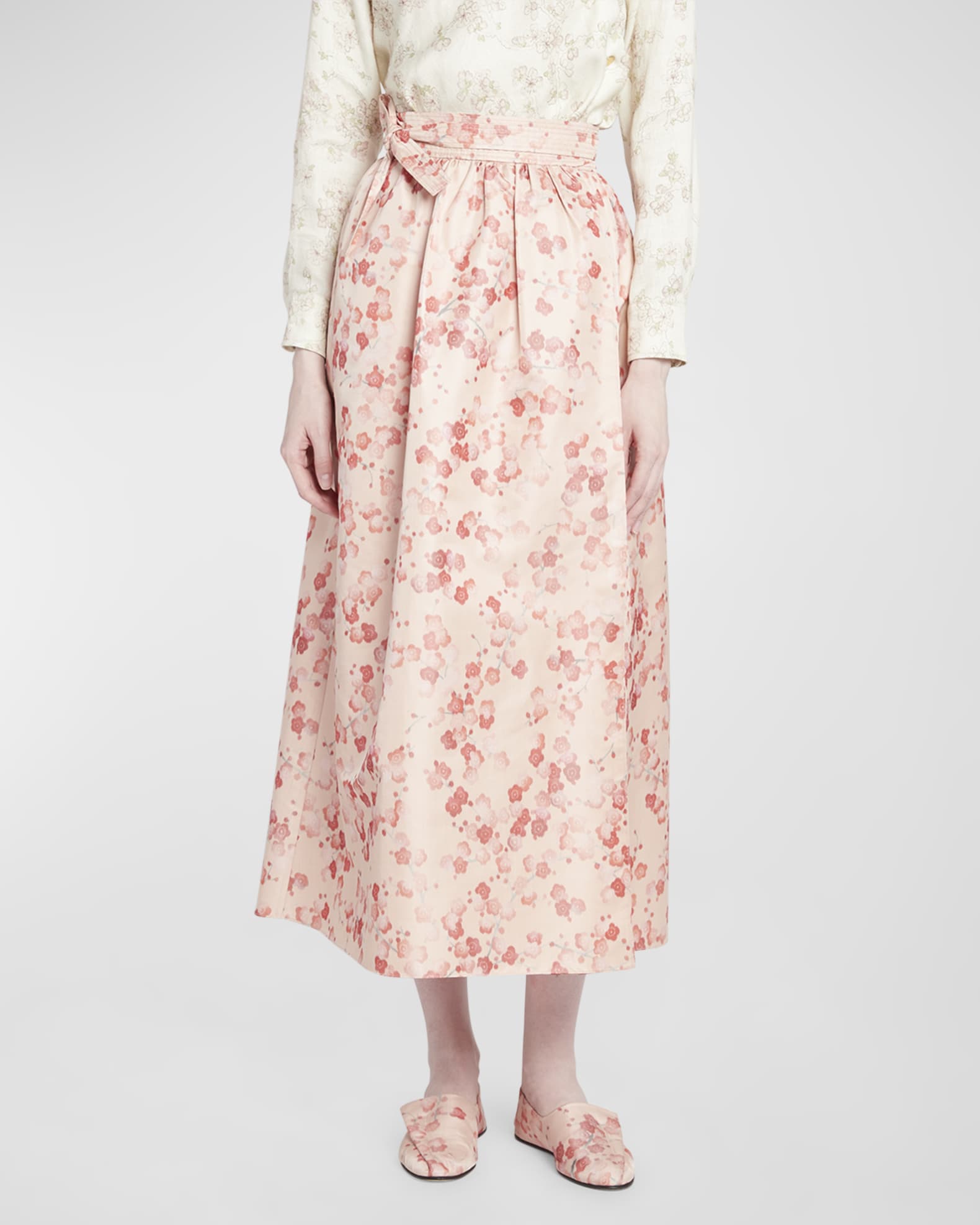 Silk crepe midi skirt 2025