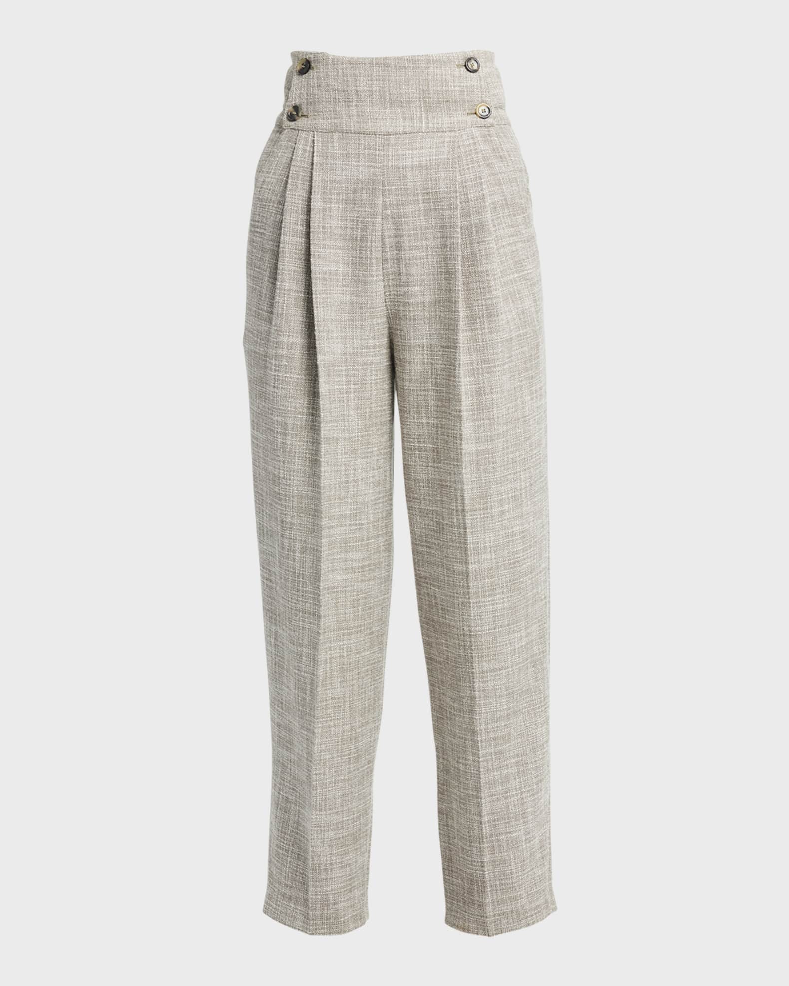 Loro Piana Lien Springtime Pleated Pants
