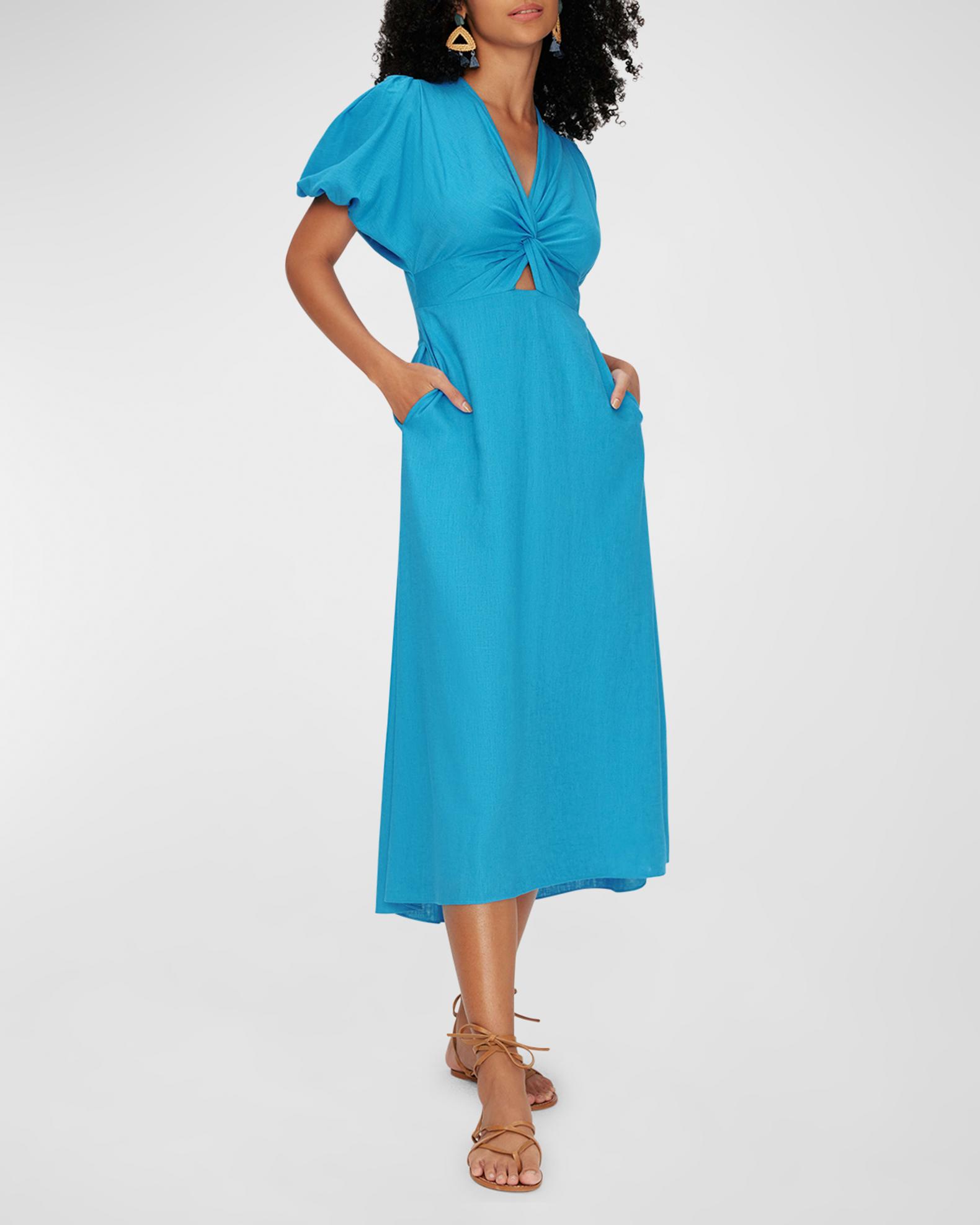 Robe Noire Diane Von Furstenberg 'Marjorie' - Dos V Bas, Poches, Taille 4