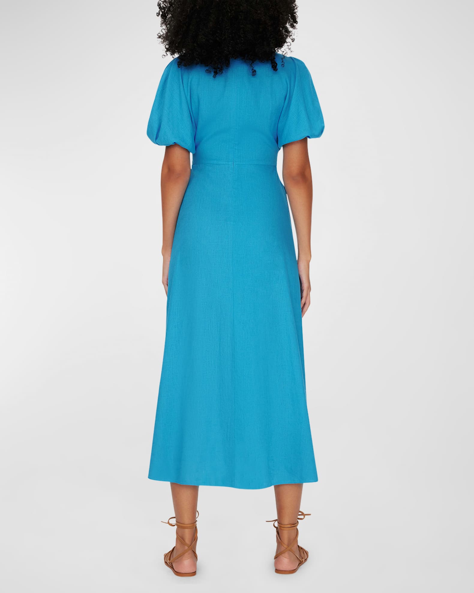 Diane von Furstenberg Marjorie Puff Sleeve Midi Dress | Neiman Marcus