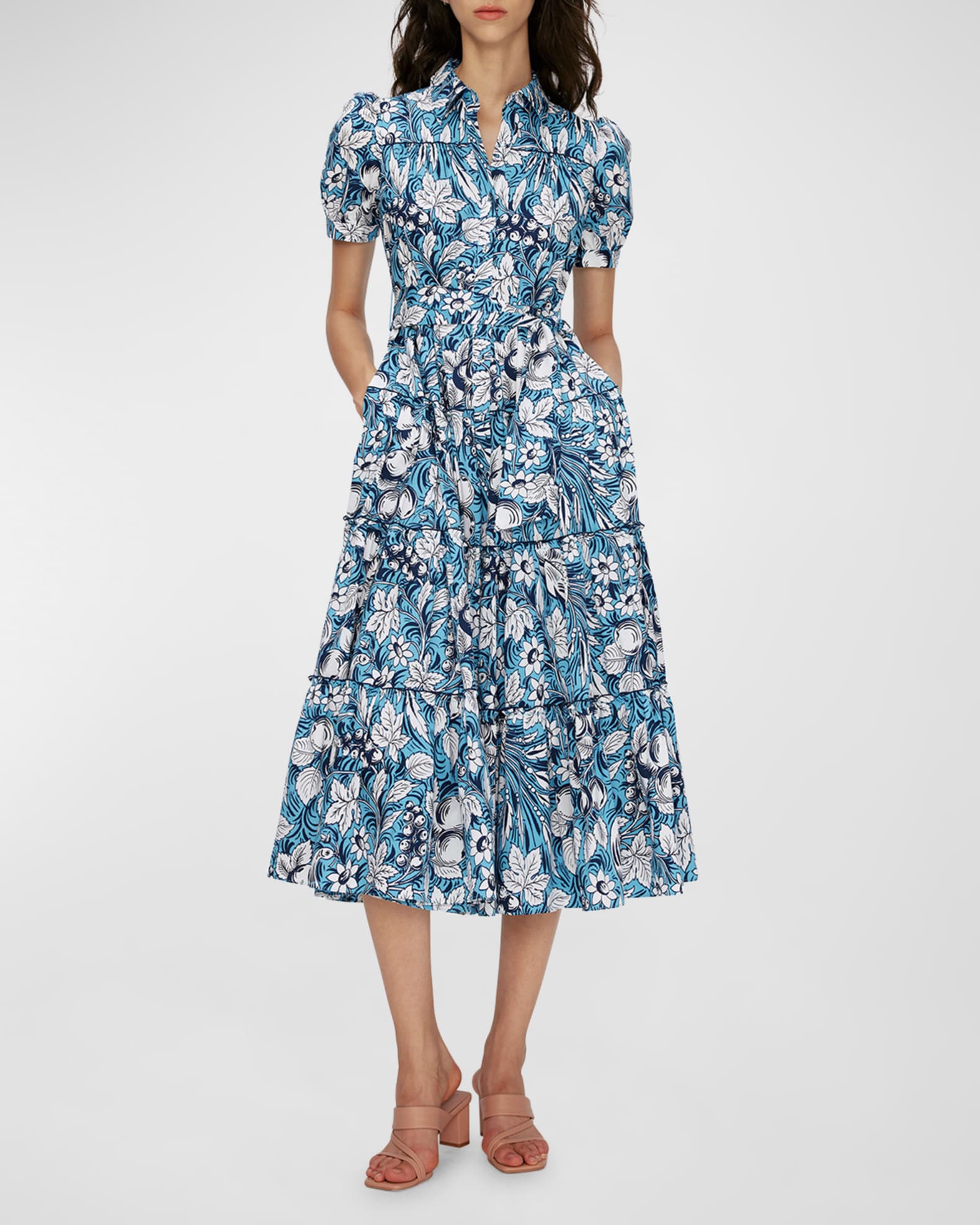 DVF Diane von Furstenberg Queena floral-print dress - Blue