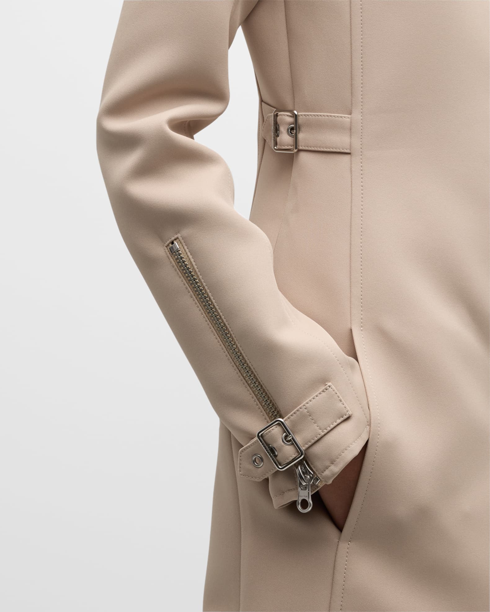 Courrèges buckle twill long coat - Neutrals