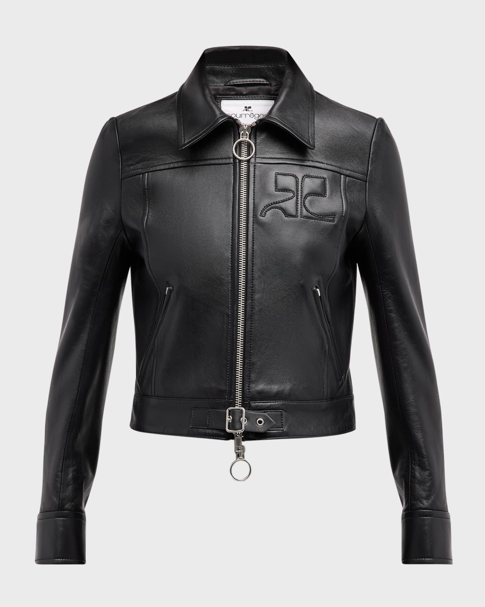 Courrèges strap-detail patent-finish jacket - Black