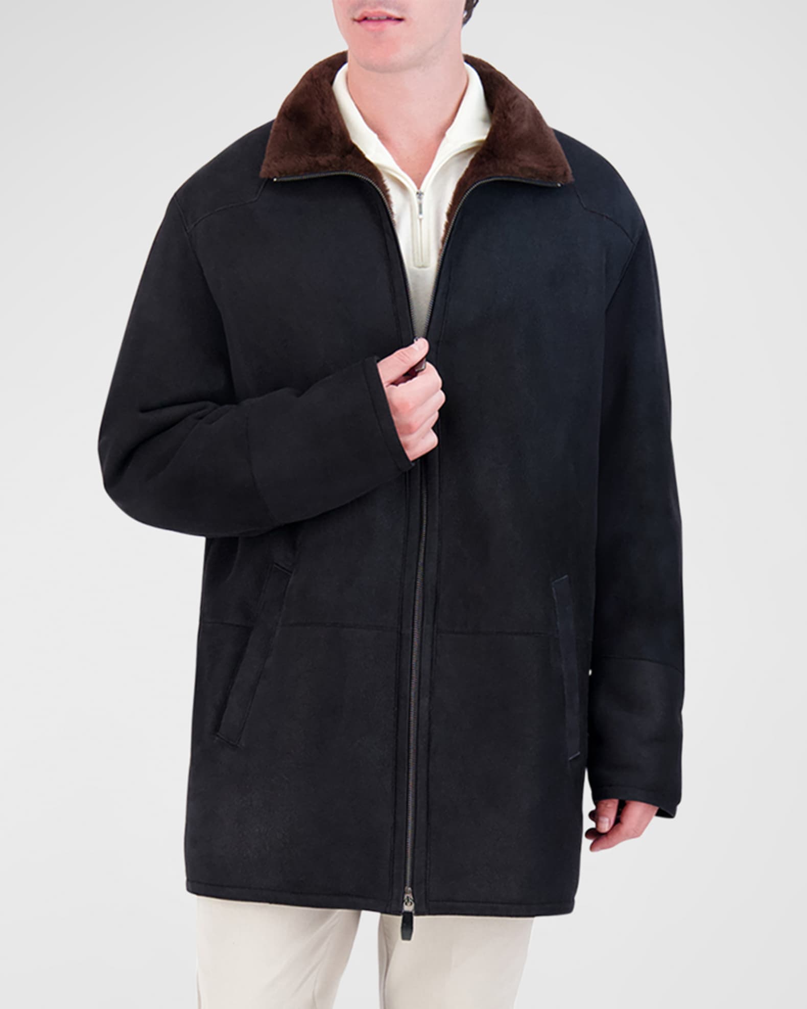 Men's lamb top shearling coat