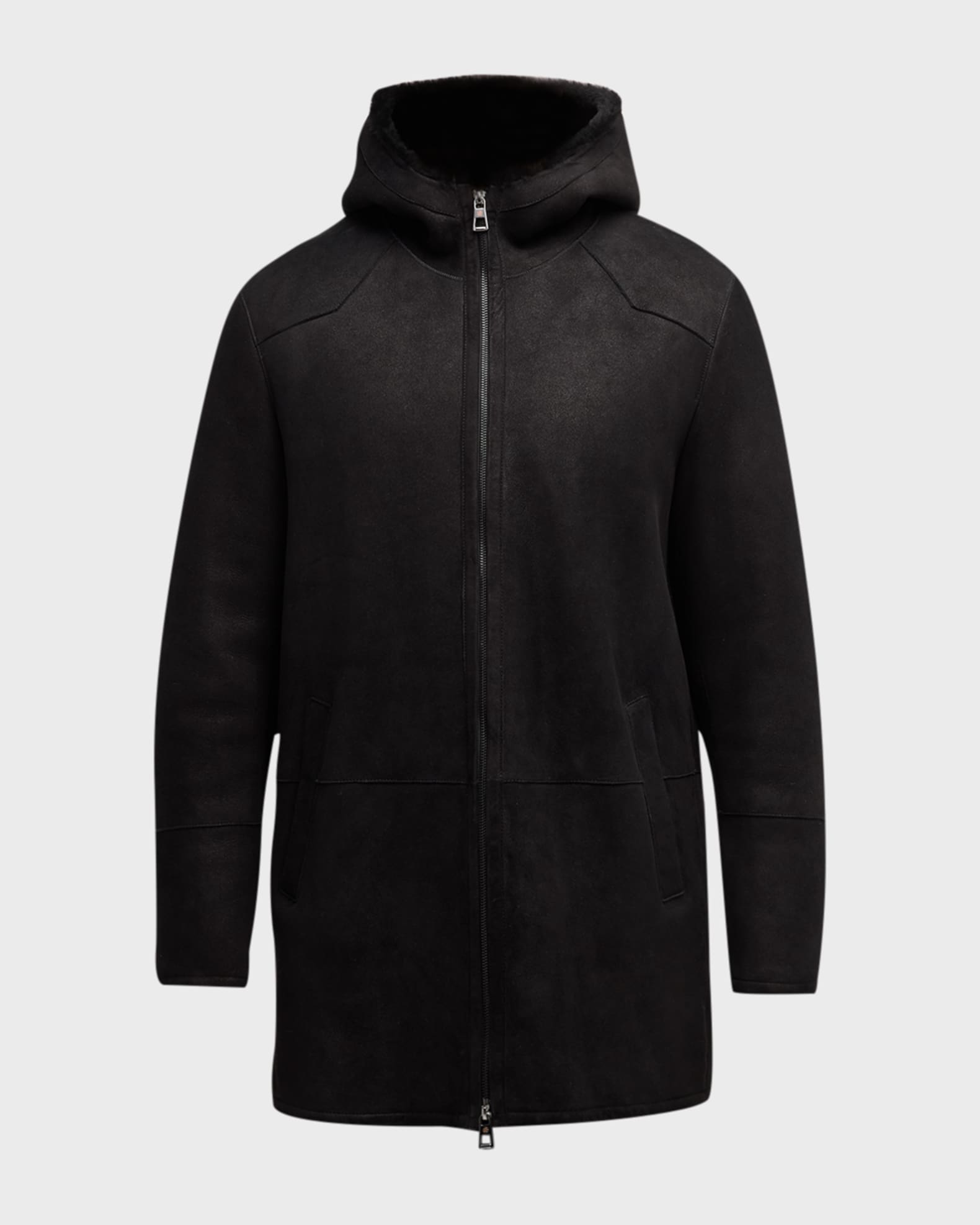 Two-piece men's lamb wool detachable parka coat