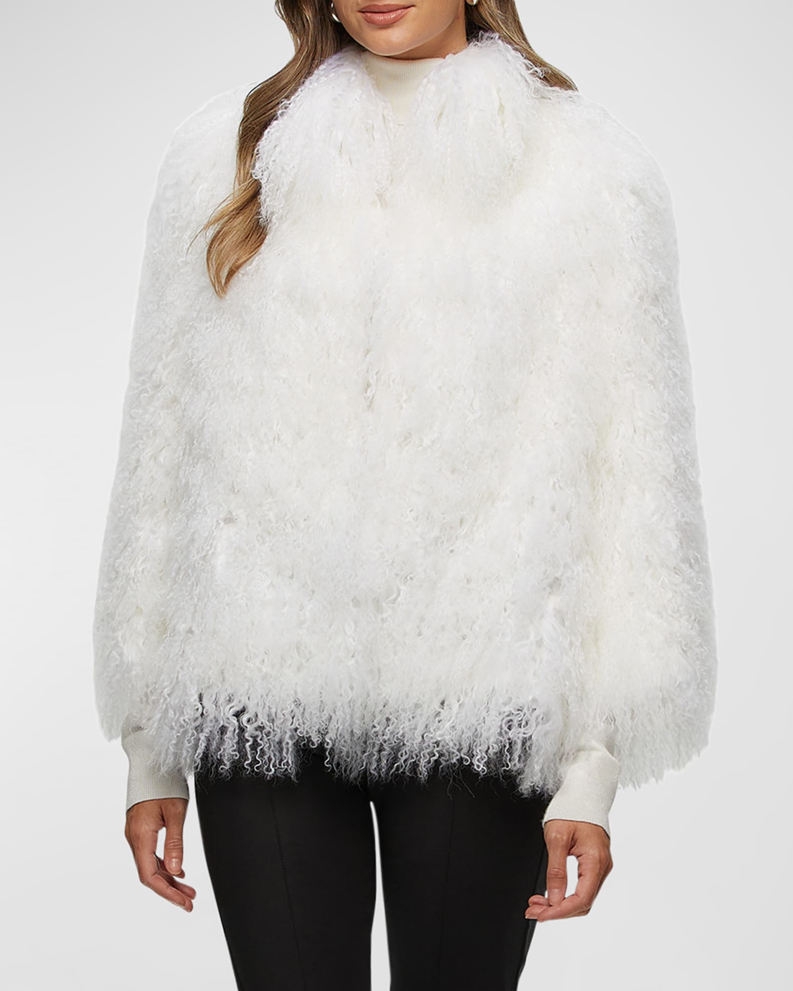 Chevron Mongolian Lamb Jacket 1