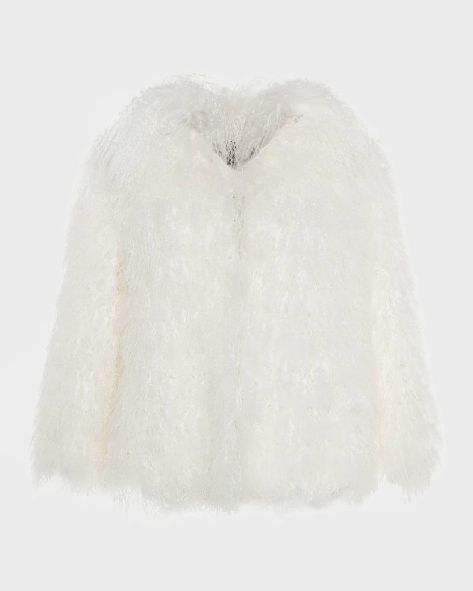 Chevron Mongolian Lamb Jacket 0