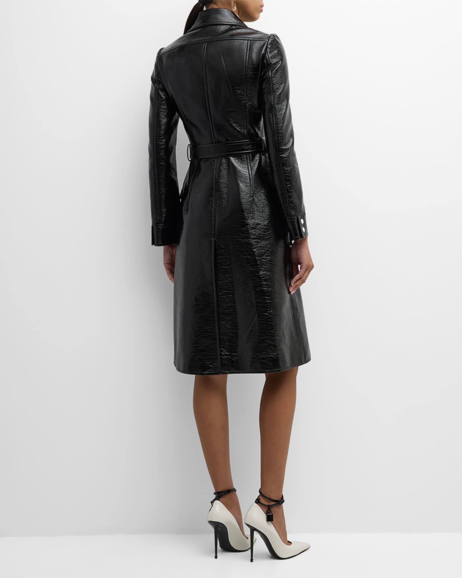 VIP【関税送料無料】希少 Courreges belted trench coat Courreges Reedition Vinyl Belted A-Line Trench Coat | Neiman