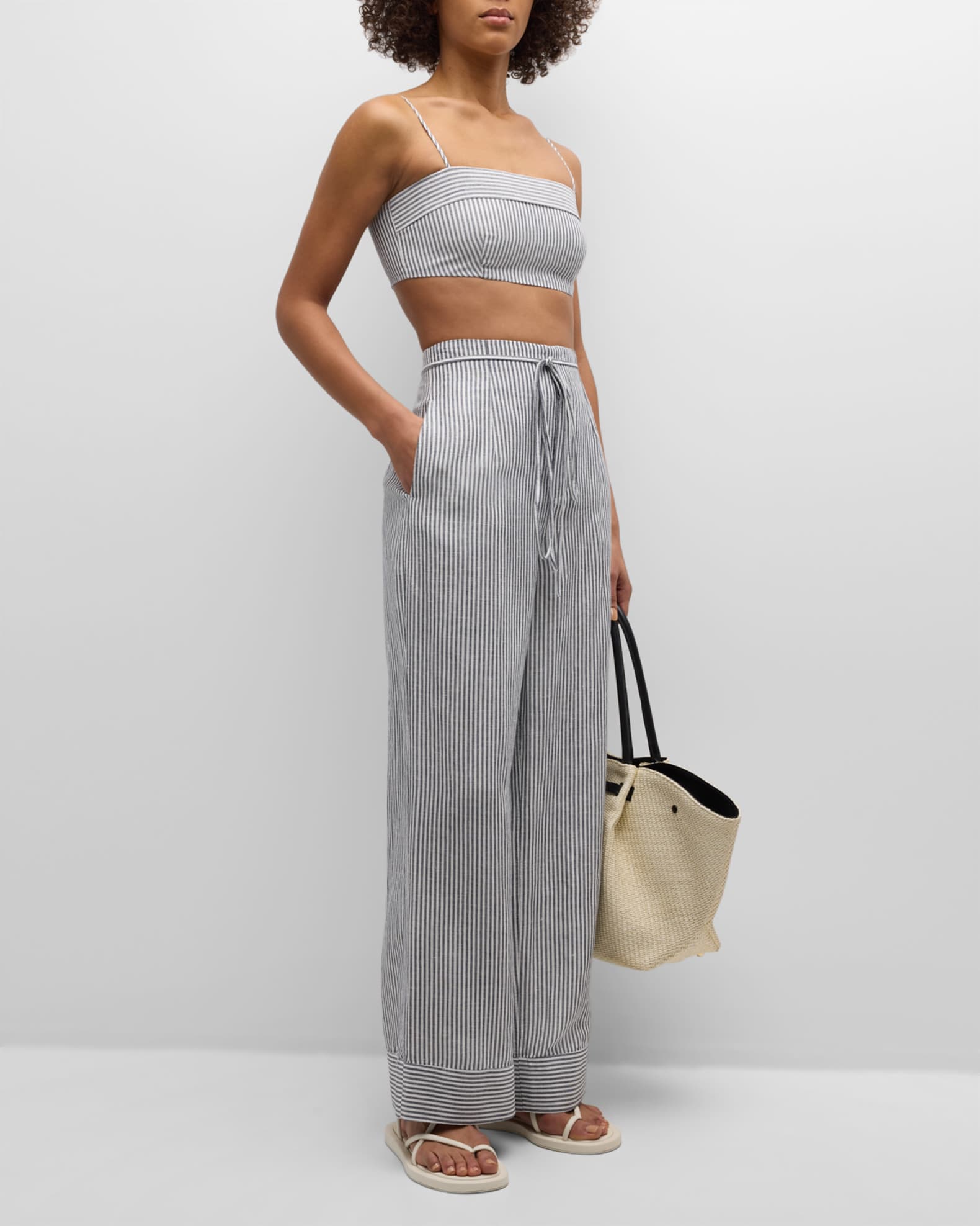 Black and white paperbag trousers discount