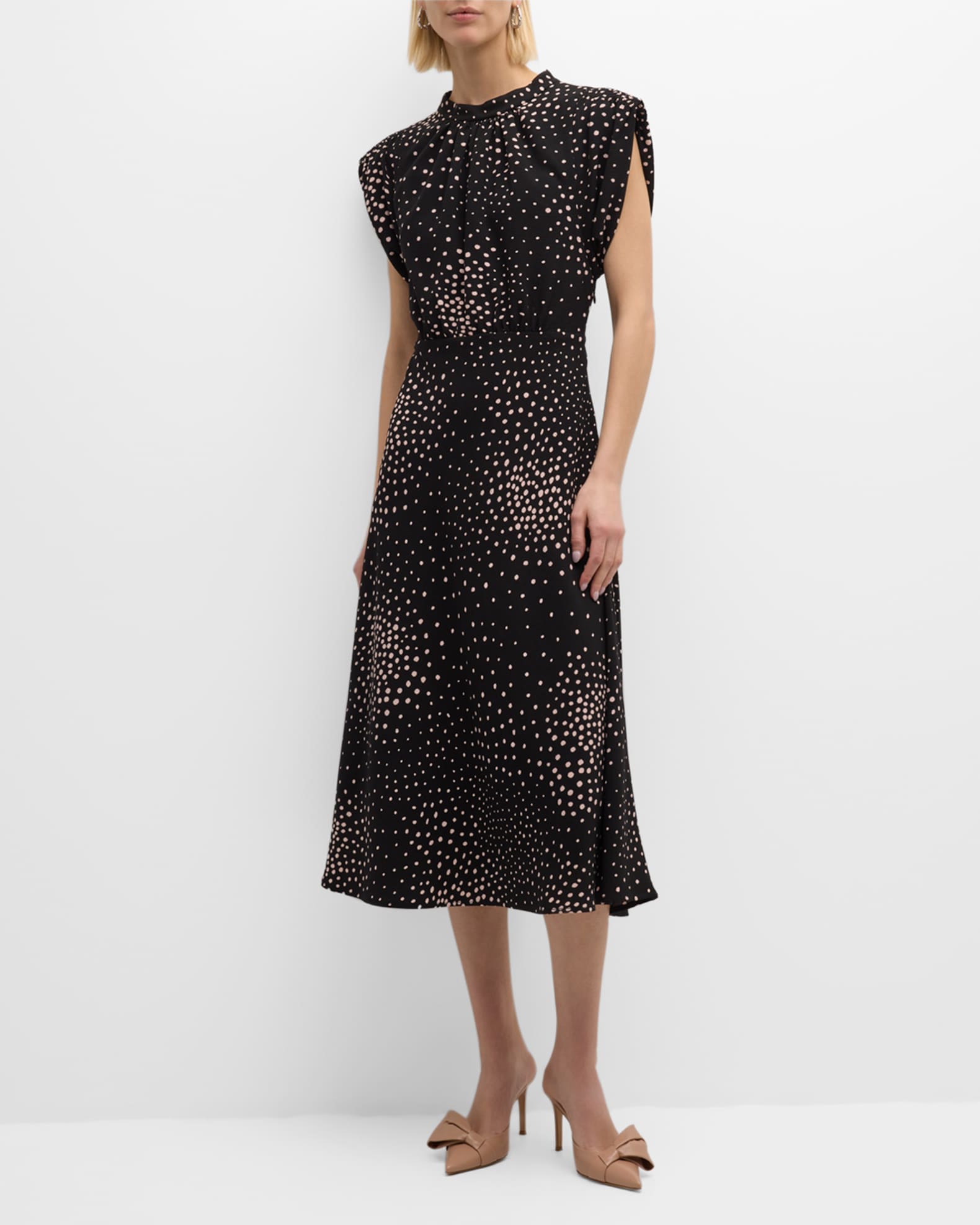 Polka Dot Cap Sleeve Dress