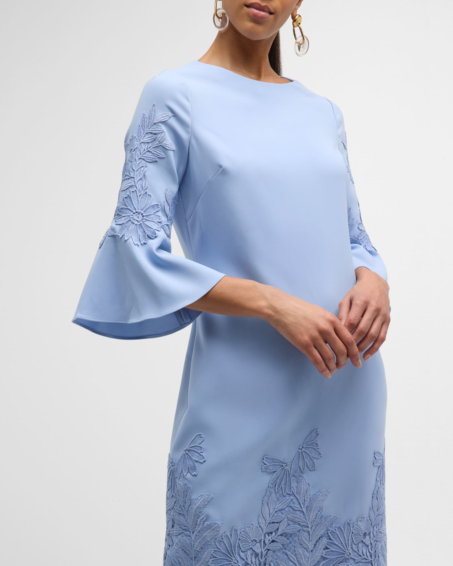 Teri jon bell sleeve lace dress cheap