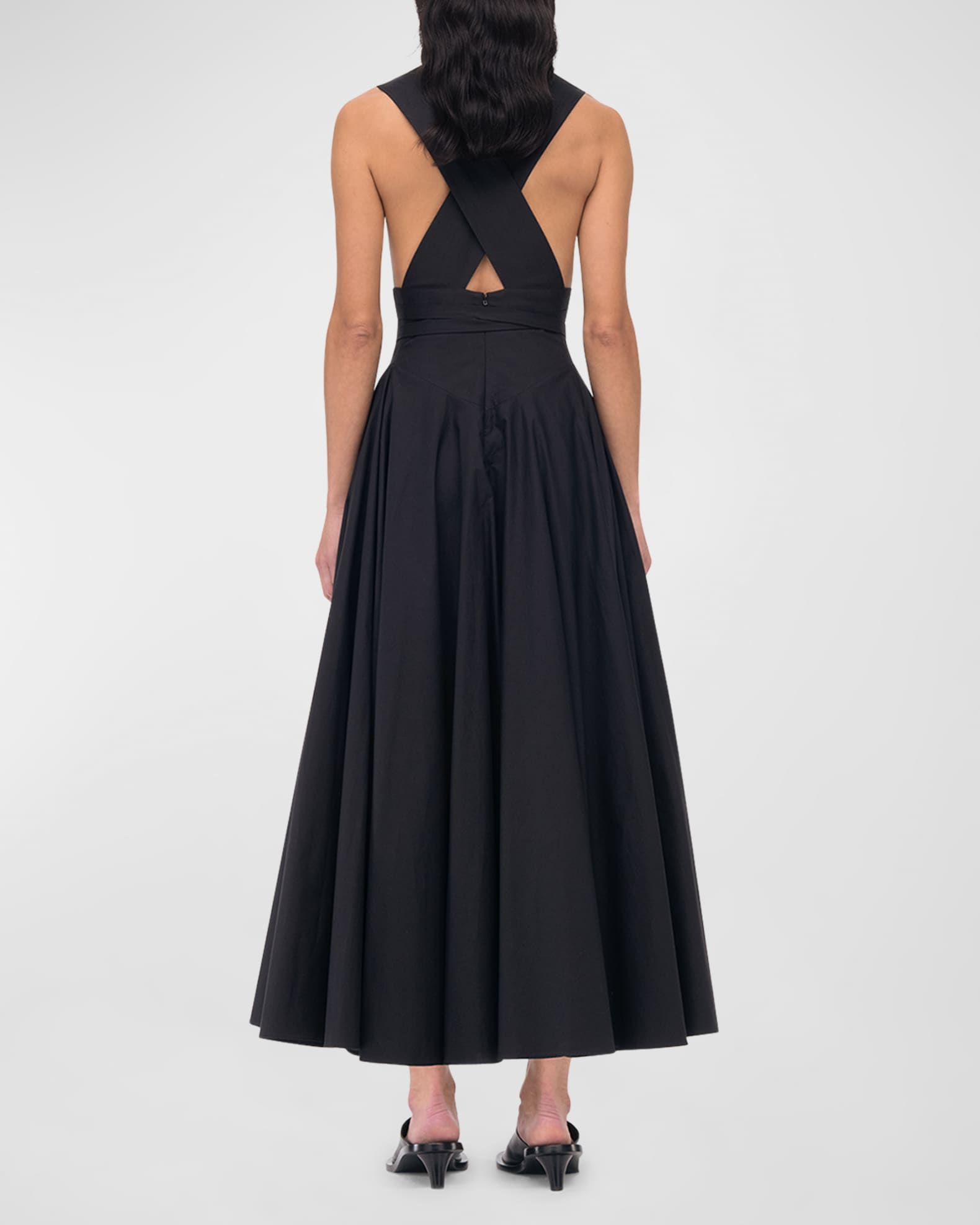 Another Tomorrow Cutout Flared Wrap Dress Neiman Marcus