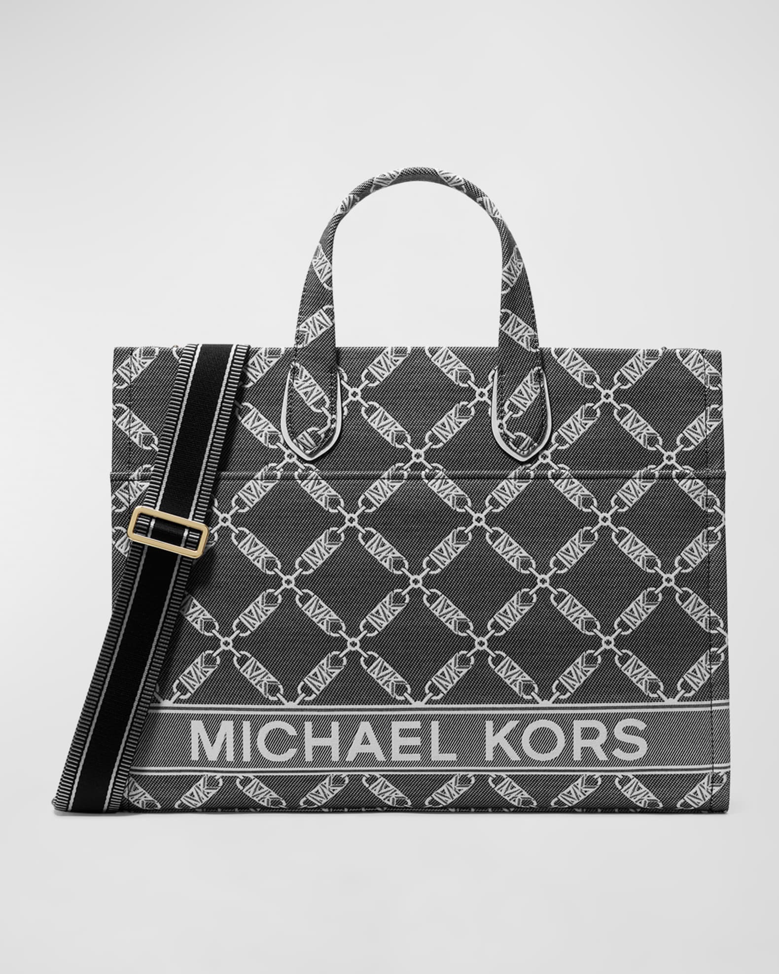 Michael kors black monogram tote outlet