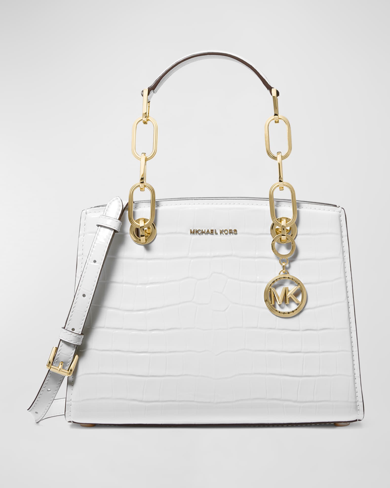 MICHAEL Michael Kors Cynthia Small Croc-Embossed Satchel Bag