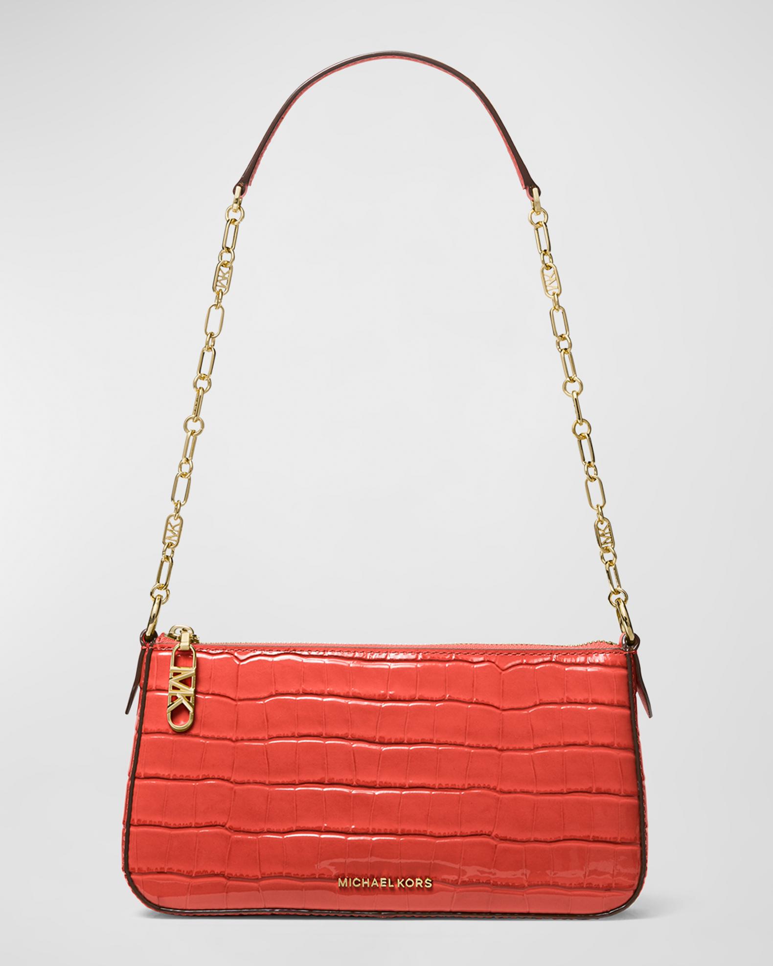 MICHAEL Michael Kors Empire Croc-Embossed Pouchette Shoulder Bag ...