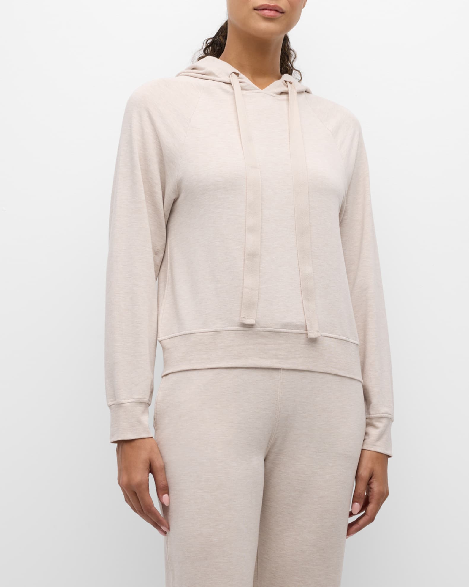 French Terry Hoodie with Grosgrain Trim  1