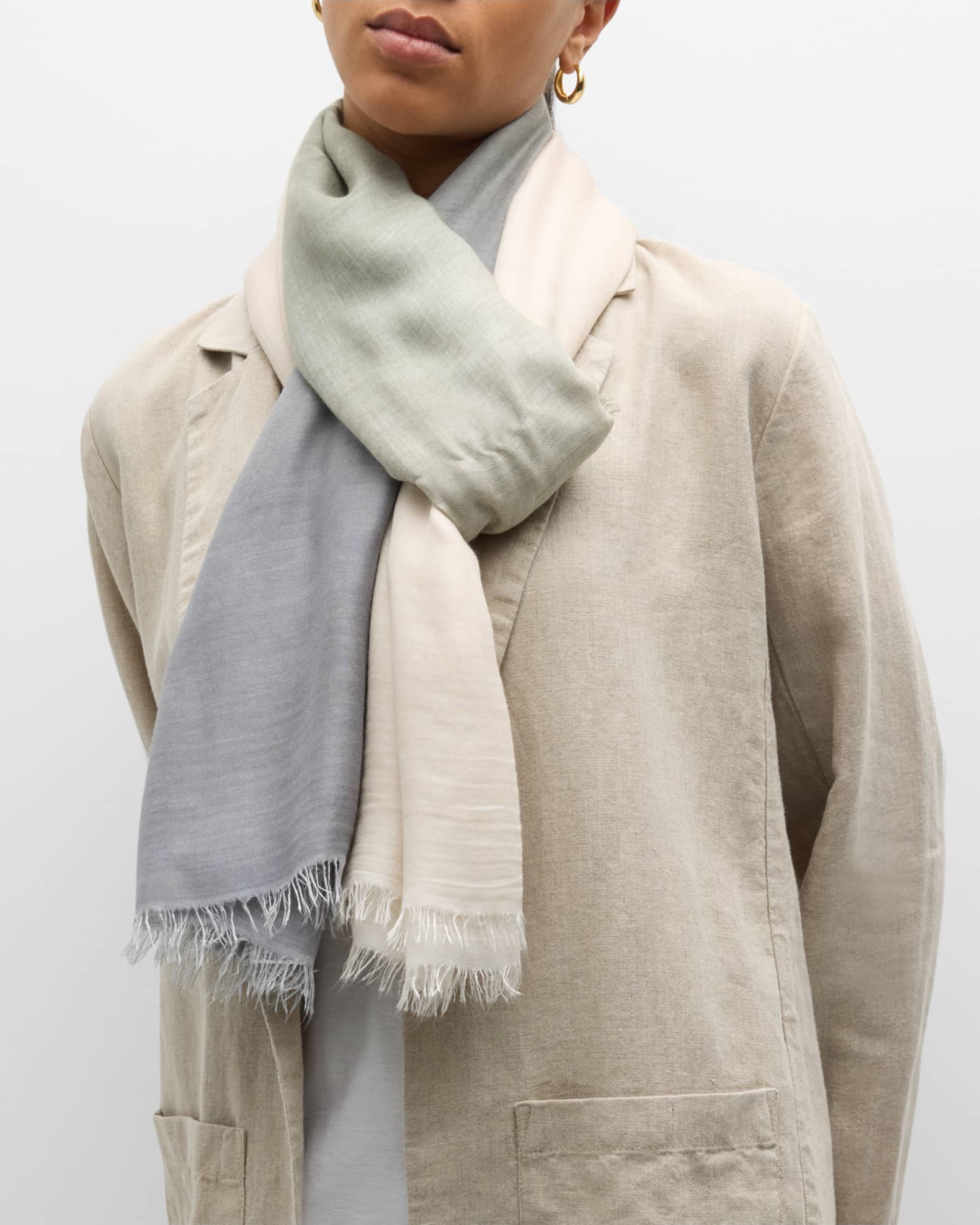 Faliero Sarti Tri-Color Gradient Modal & Cashmere Scarf