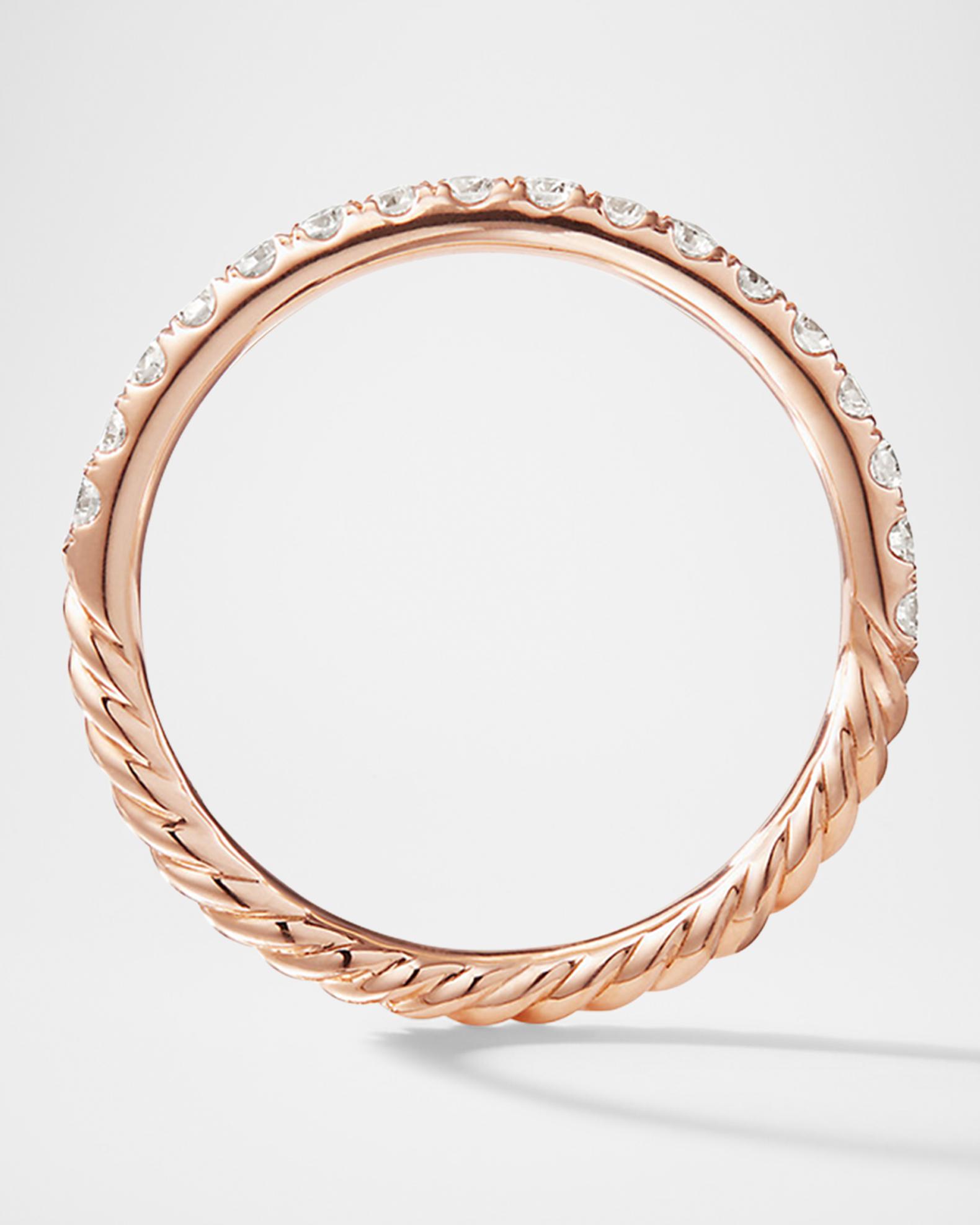 David Yurman Cable Collectibles Stack Ring with Diamonds in 18K Rose ...