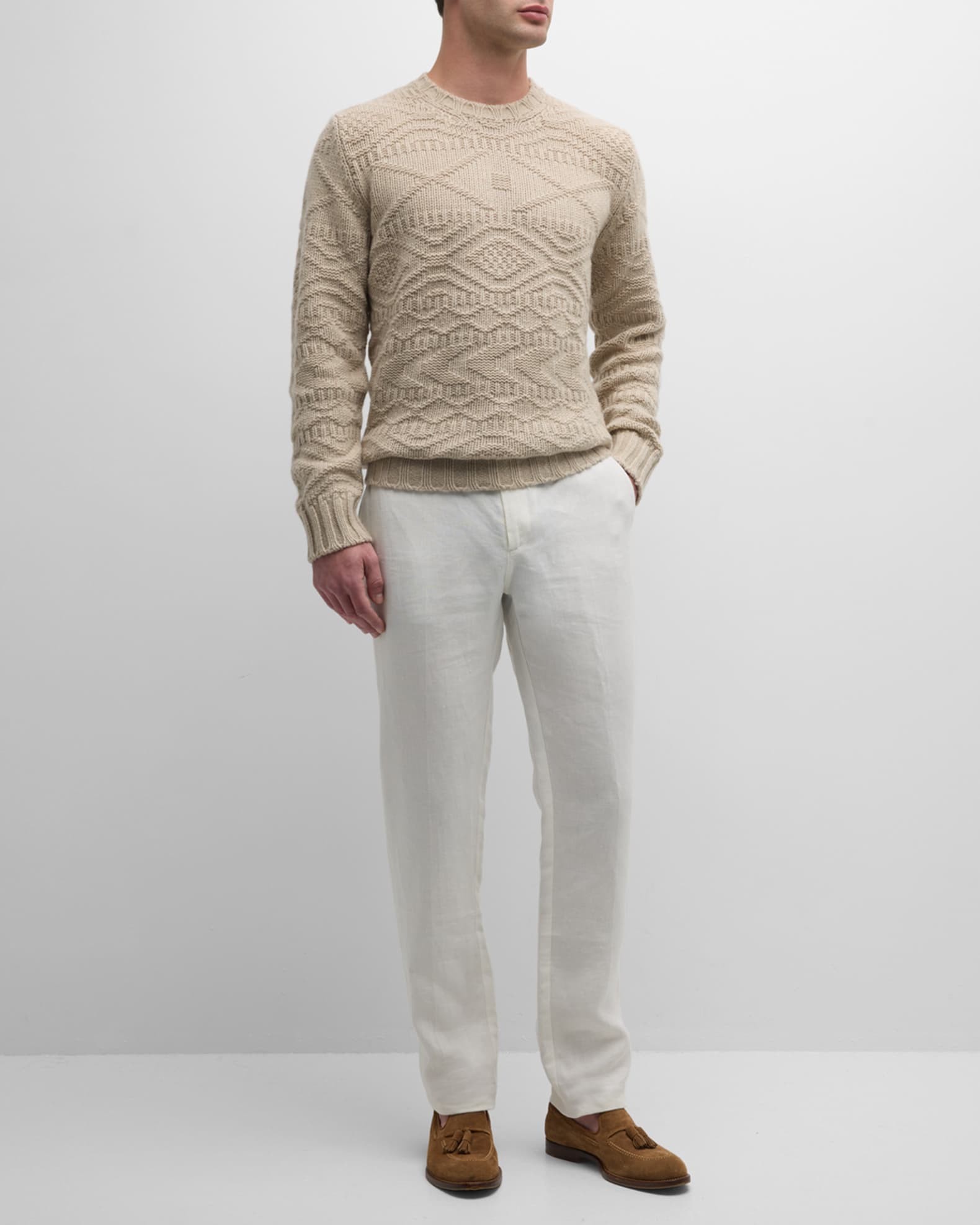 Men's Geometric Cashmere Sweater 1