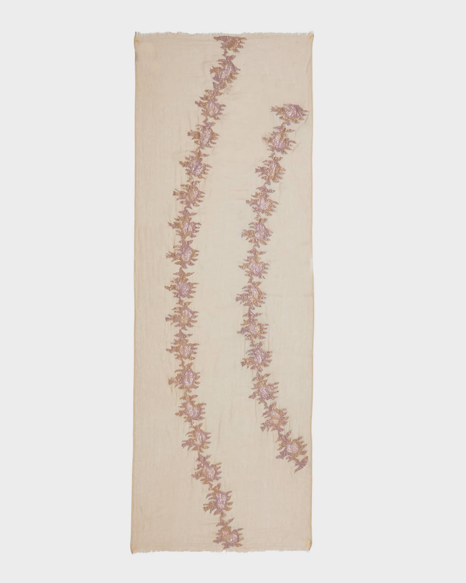 Bindya Accessories Floral Lace Cashmere-Silk Evening Wrap