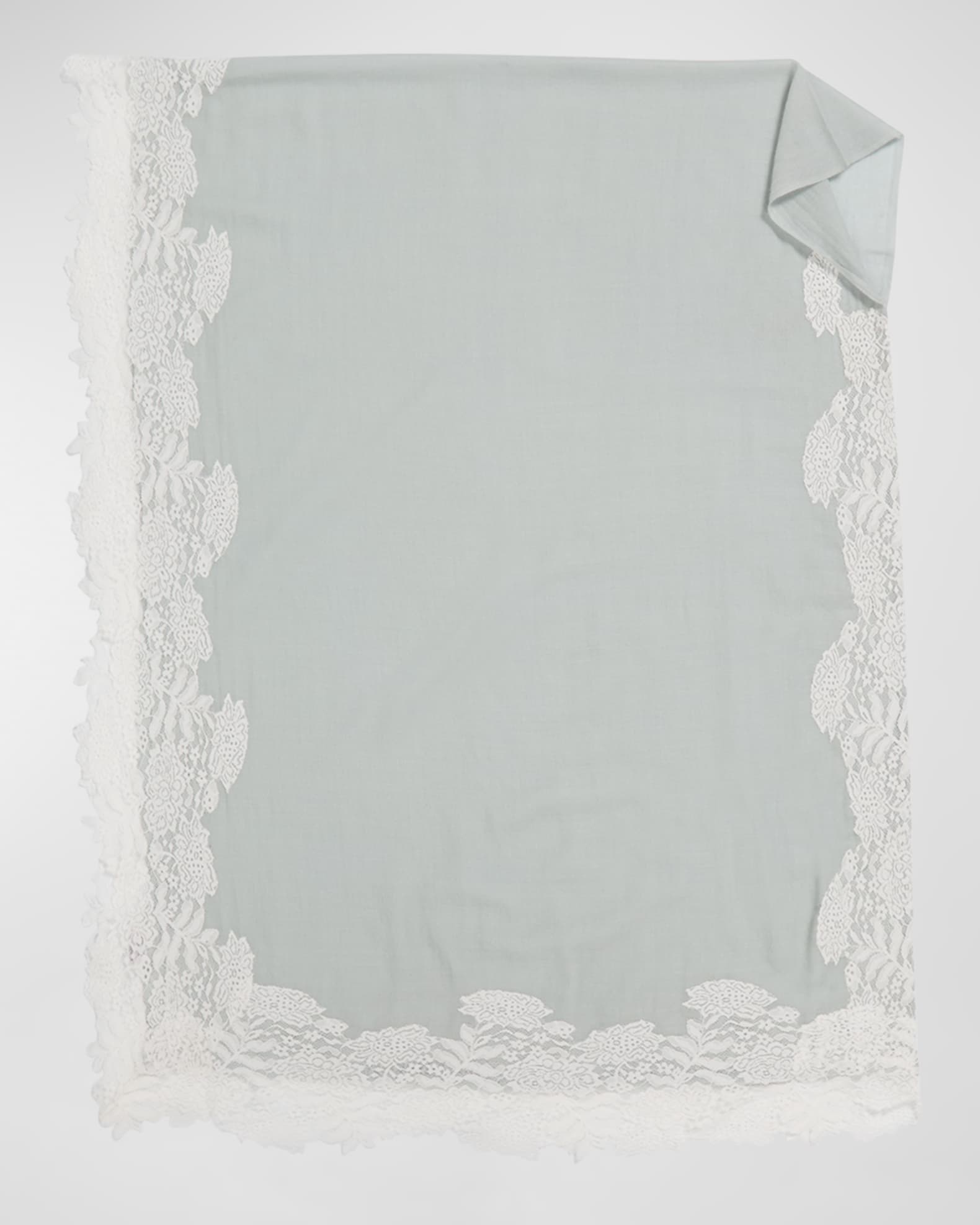 Bindya Accessories Gray Lace Trim Cashmere Silk Evening Wrap Neiman Marcus