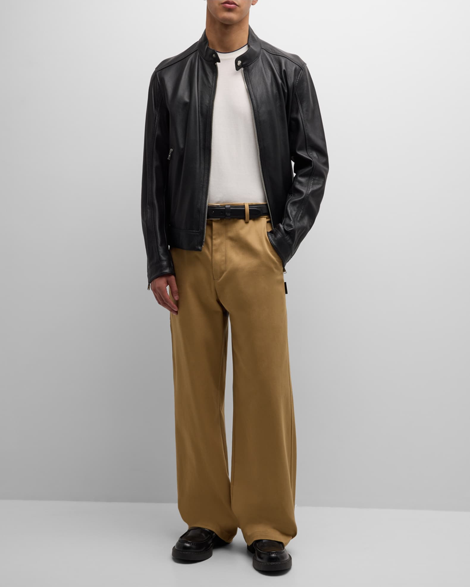 Men s Grained Leather Jacket