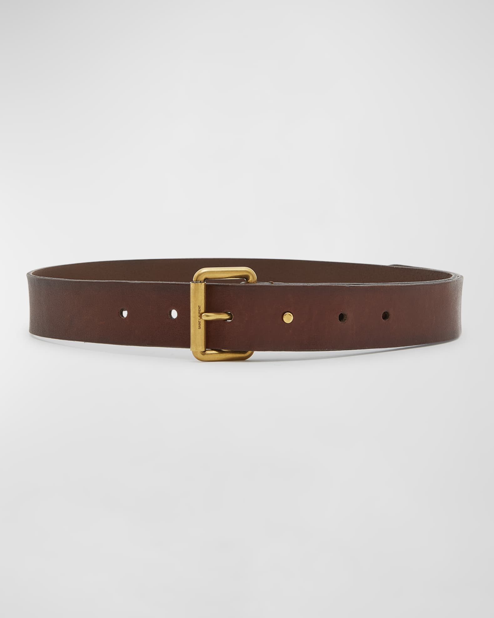 Saint Laurent Genuine Leather & Brass Belt