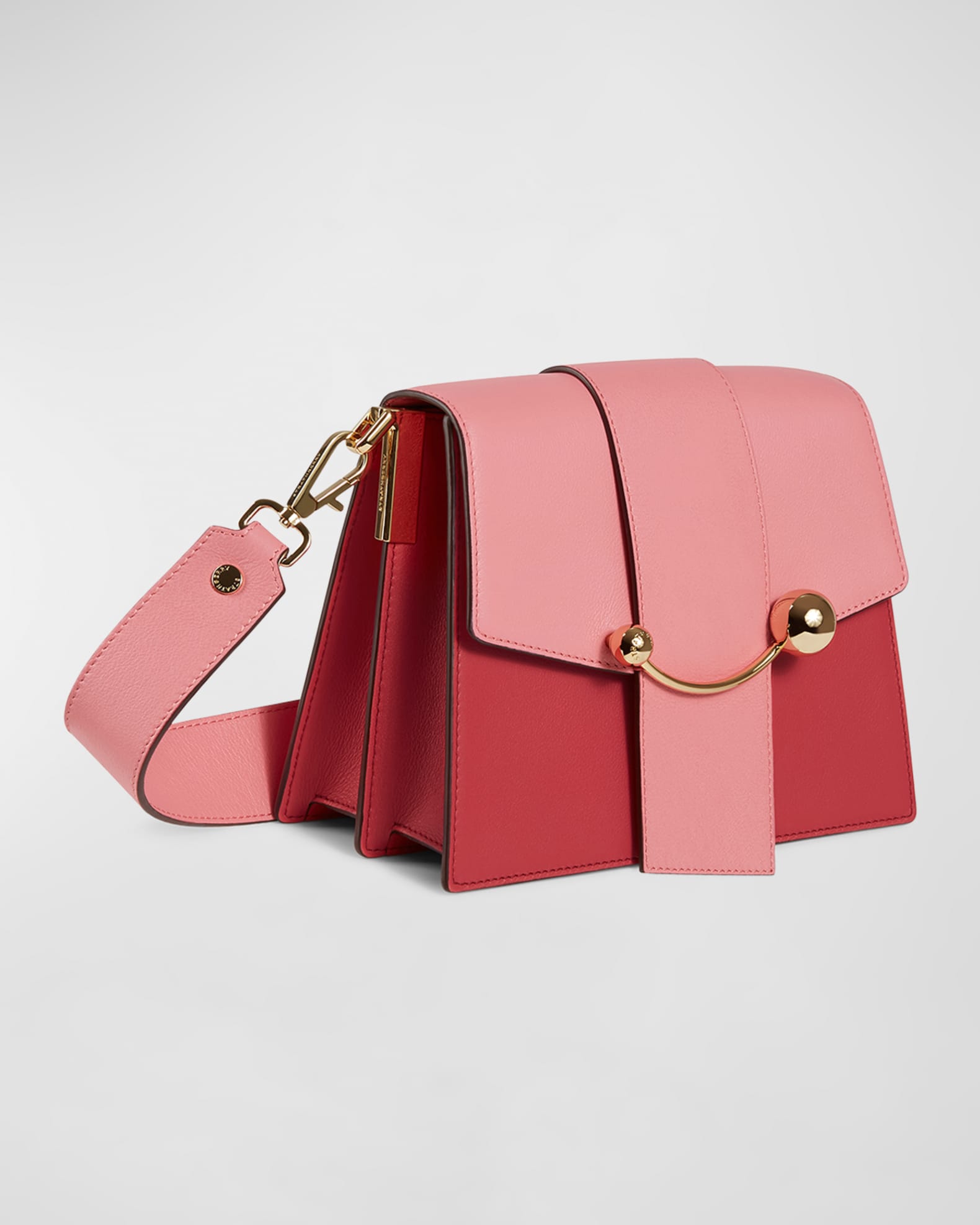 STRATHBERRY Crescent Box Leather Shoulder Bag | Neiman Marcus