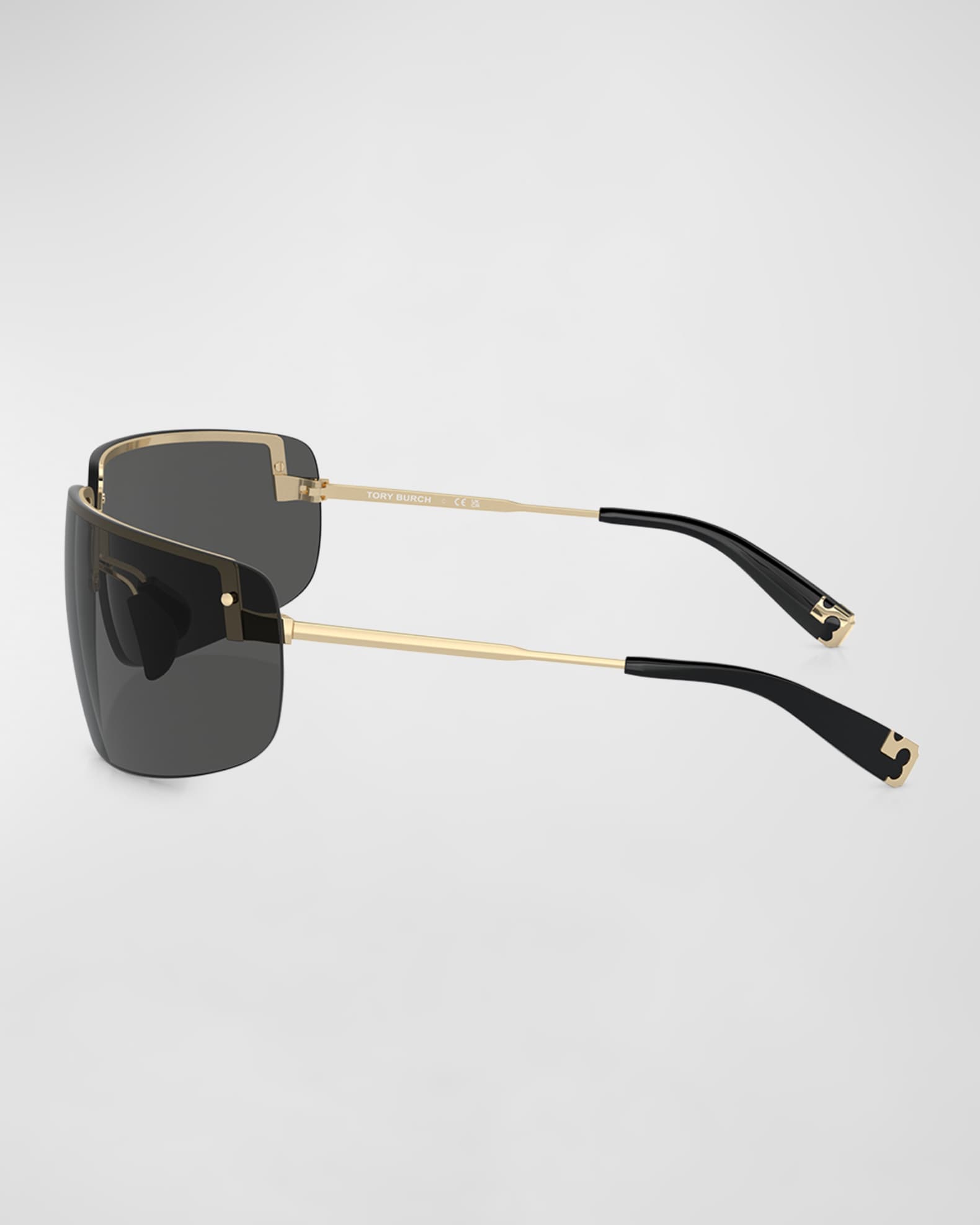 Half-Rimmed Metal Wrap Sunglasses  1