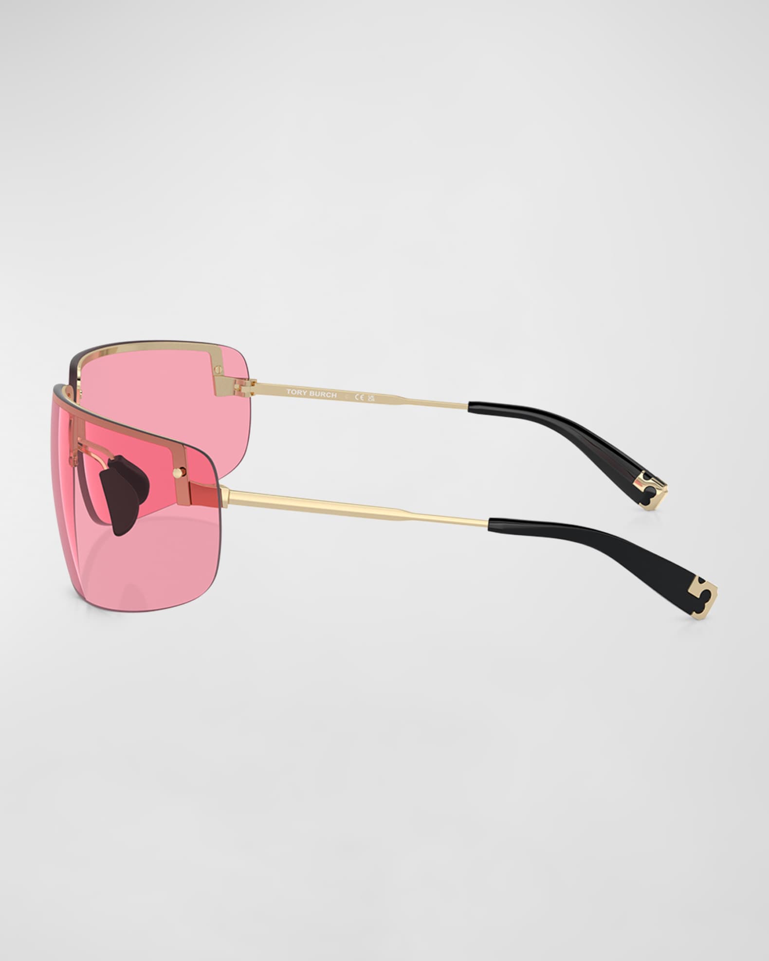 Half-Rimmed Metal Wrap Sunglasses  1