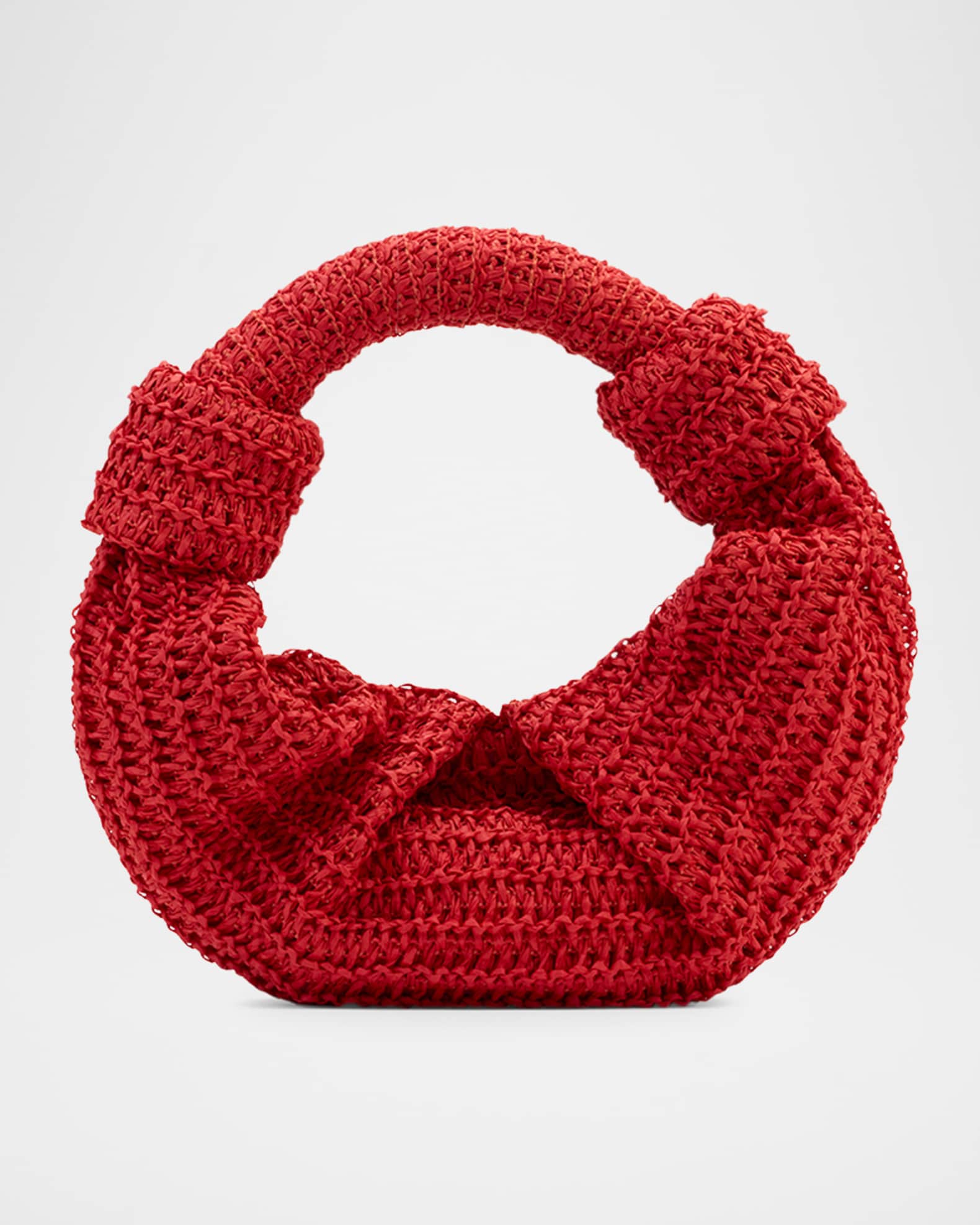 Lopsy Knot Straw Top-Handle Bag 0