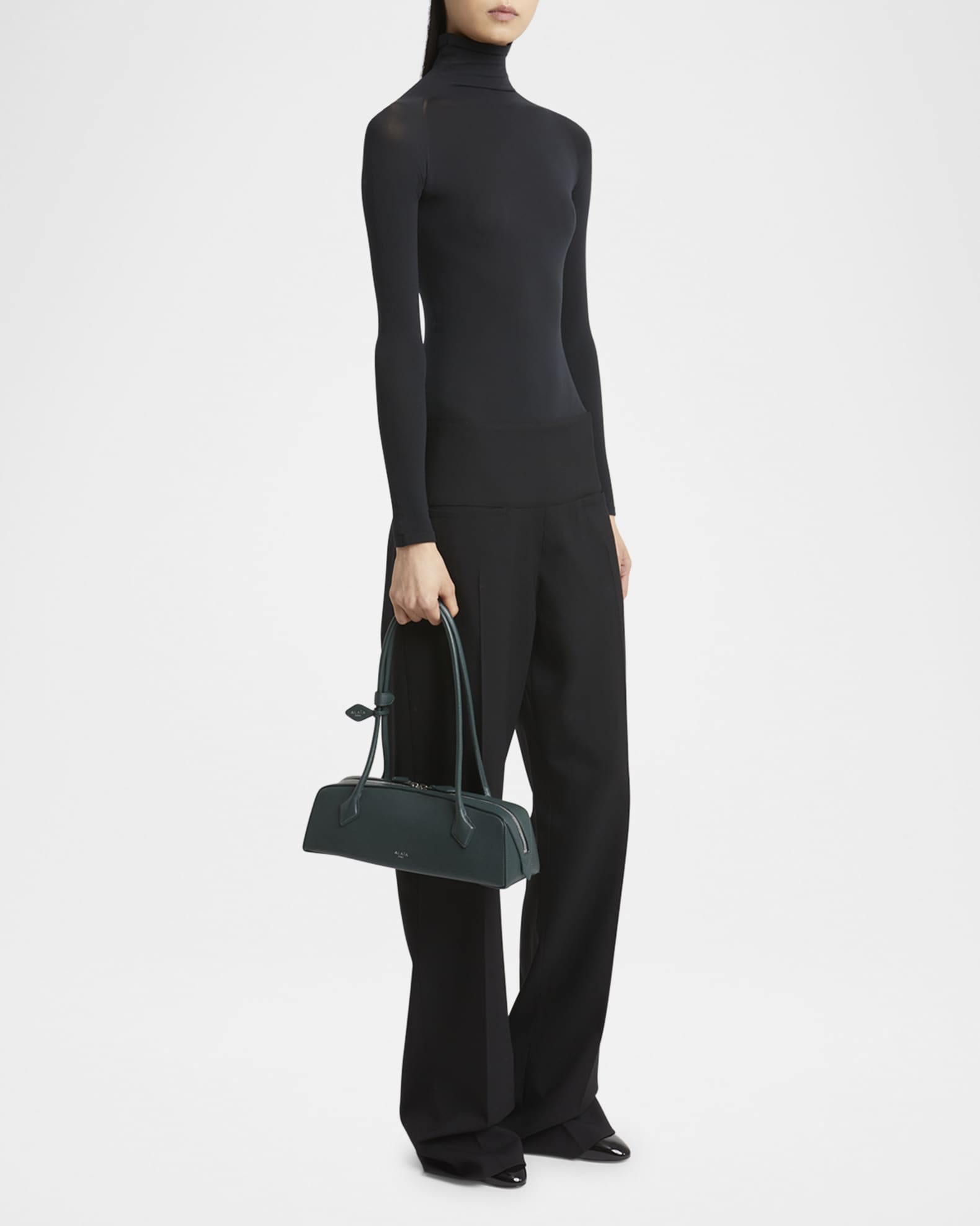 ALAIA Le Teckel Medium Shoulder Bag in Goatskin | Neiman Marcus