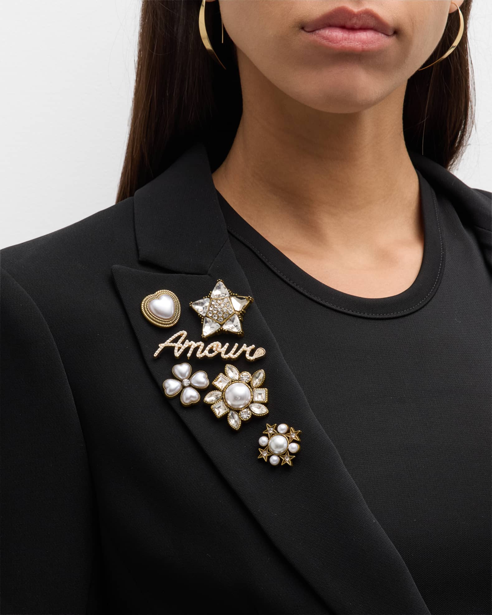 Cinq a Sept Le Petit Lace and Brooch Roxie Blazer | Neiman Marcus