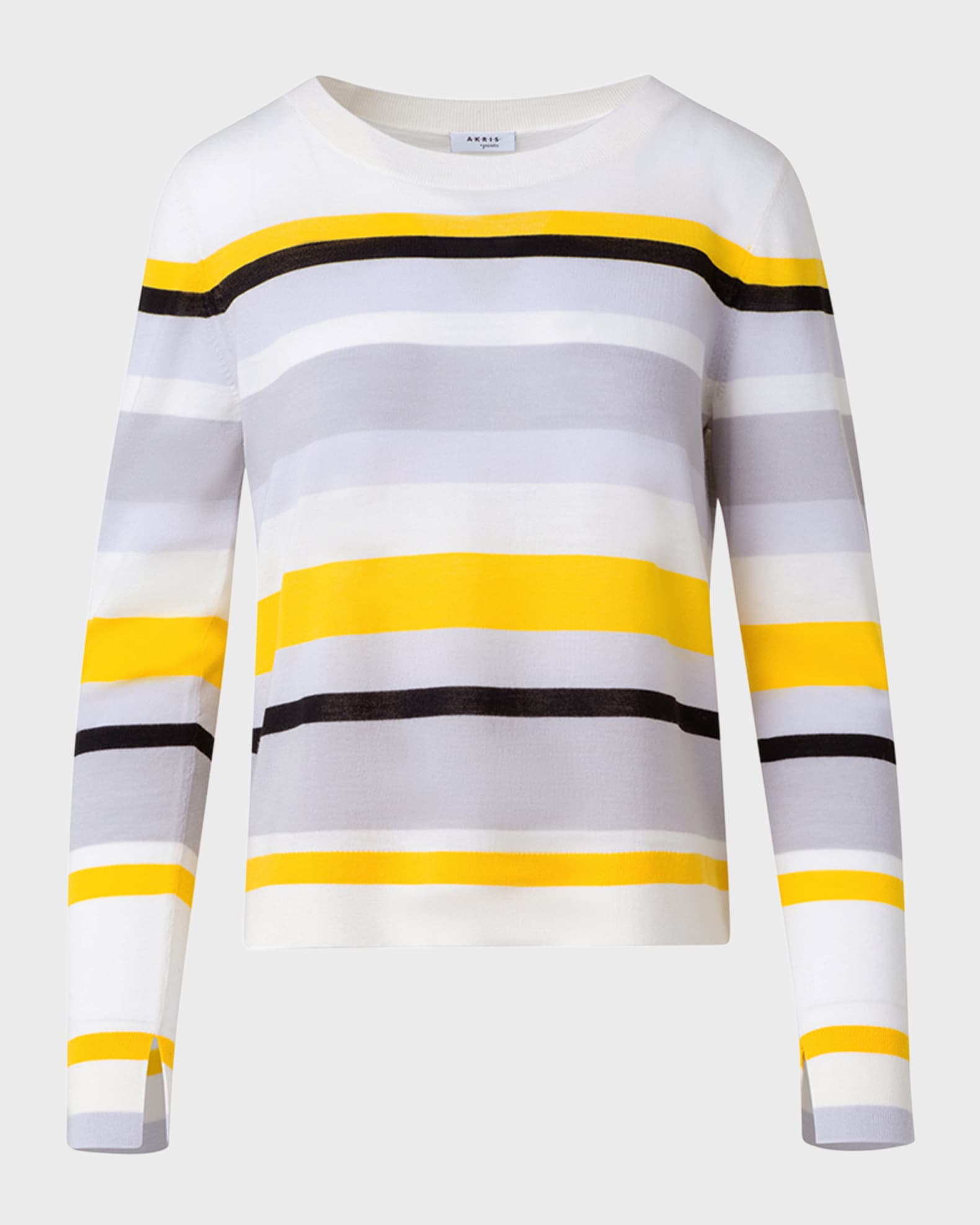 Striped Merino Cool Wool Long Sleeve Crewneck Sweater