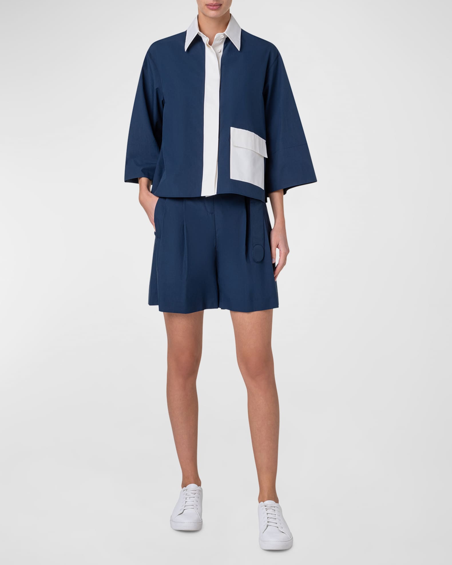 Women Vintage Patch Colorblock Button Cotton Vest AT1033 main image 1